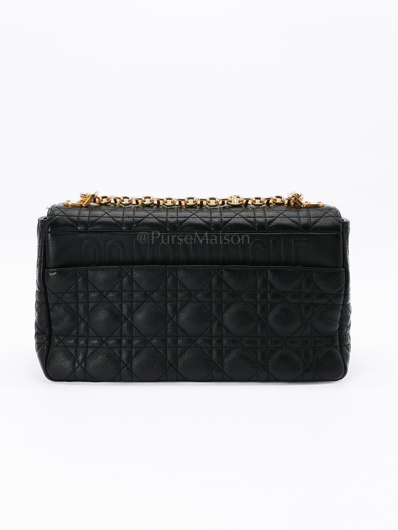 Dior Caro Large in Black Supple Cannage Calfskin Leather Chain Bag | Purse Maison Luxury Bags Shop