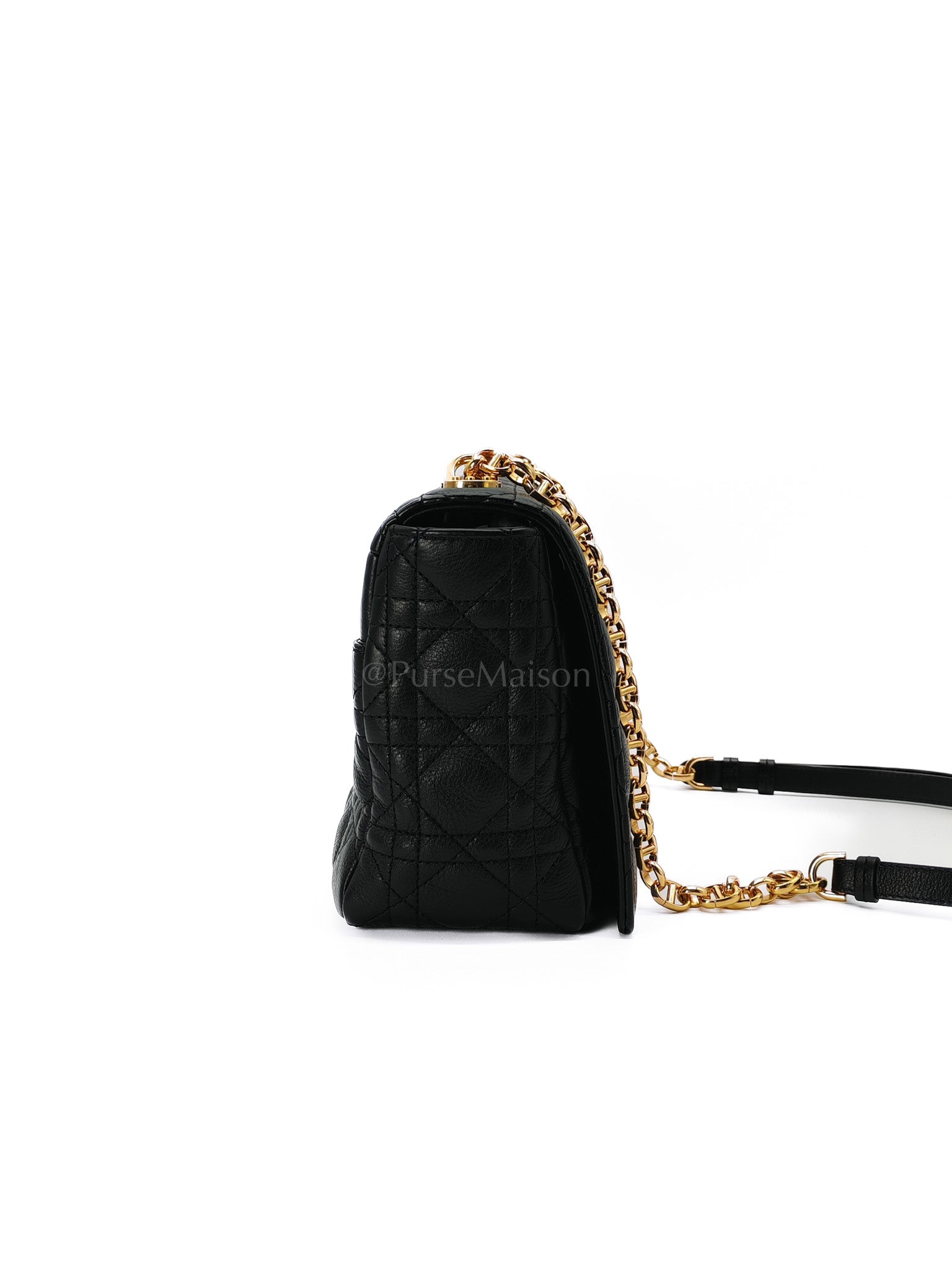Dior Caro Large in Black Supple Cannage Calfskin Leather Chain Bag | Purse Maison Luxury Bags Shop