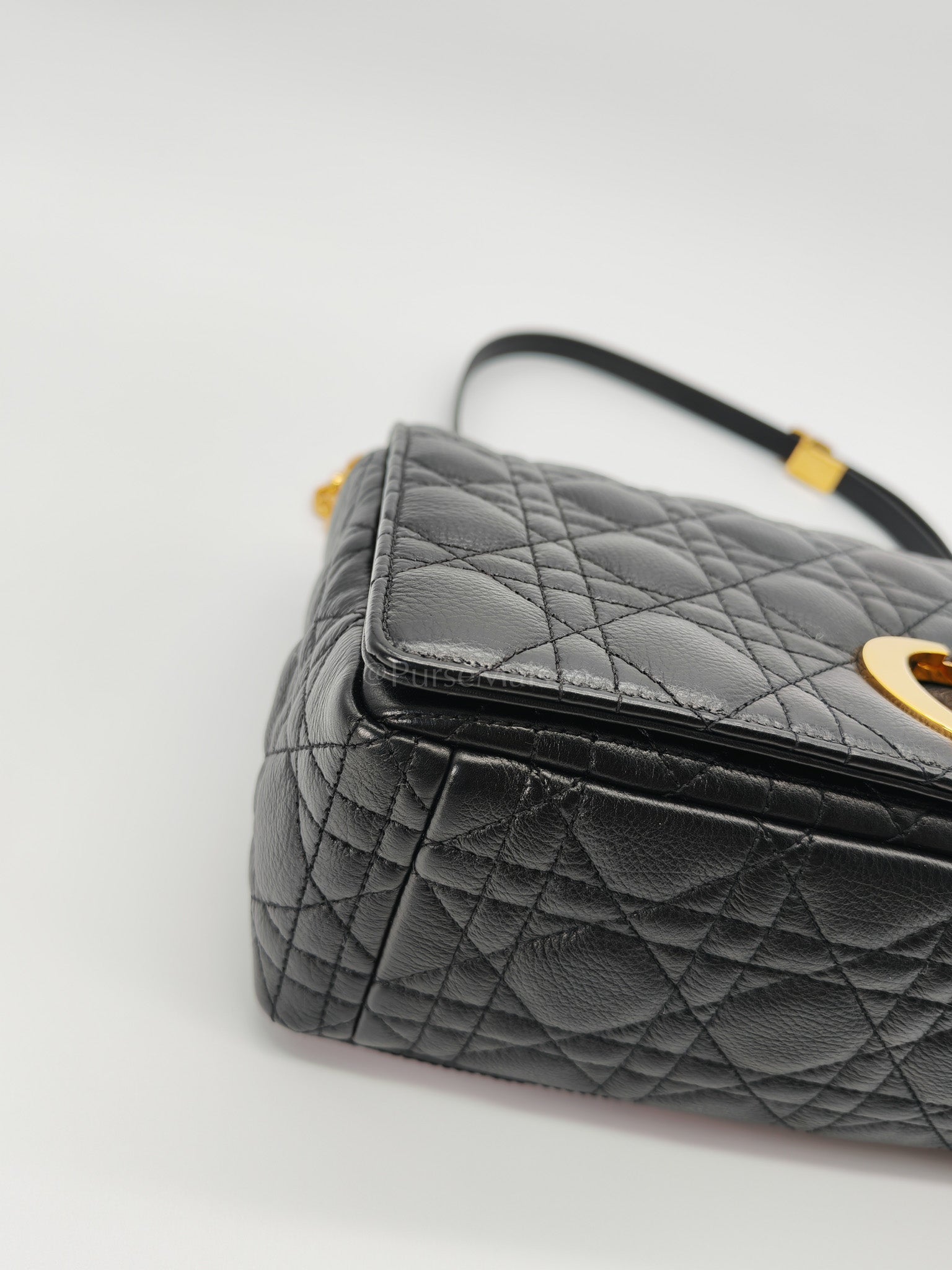 Dior Caro Large in Black Supple Cannage Calfskin Leather Chain Bag | Purse Maison Luxury Bags Shop