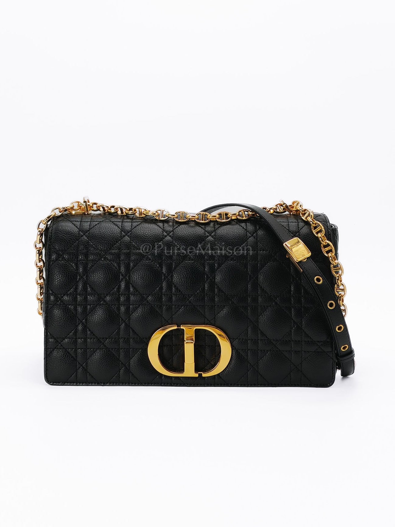 Dior Caro Large in Black Supple Cannage Calfskin Leather Chain Bag | Purse Maison Luxury Bags Shop