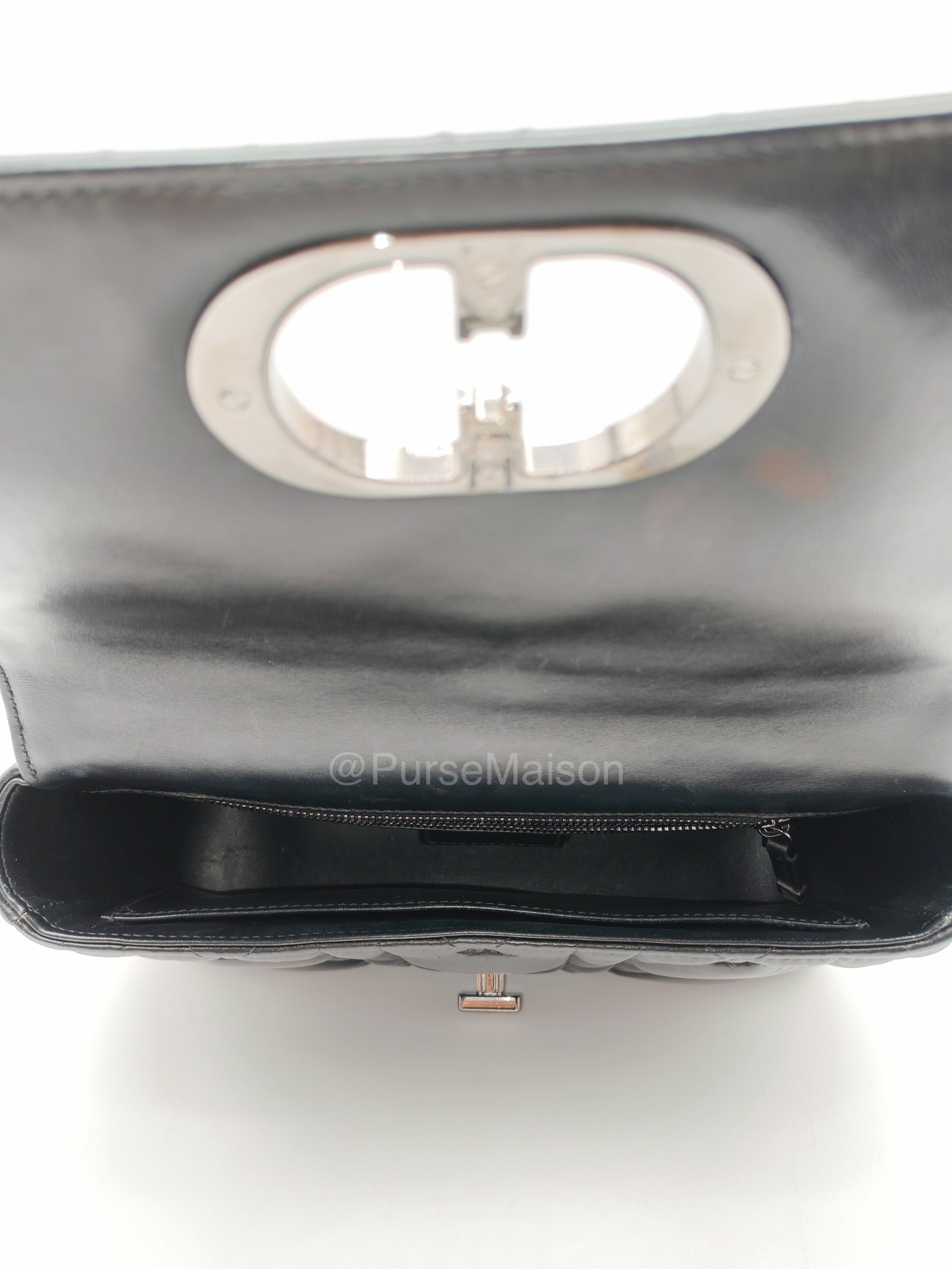 Dior Caro Medium in Black Lambskin Leather Chain Shoulder Bag | Purse Maison Luxury Bags Shop