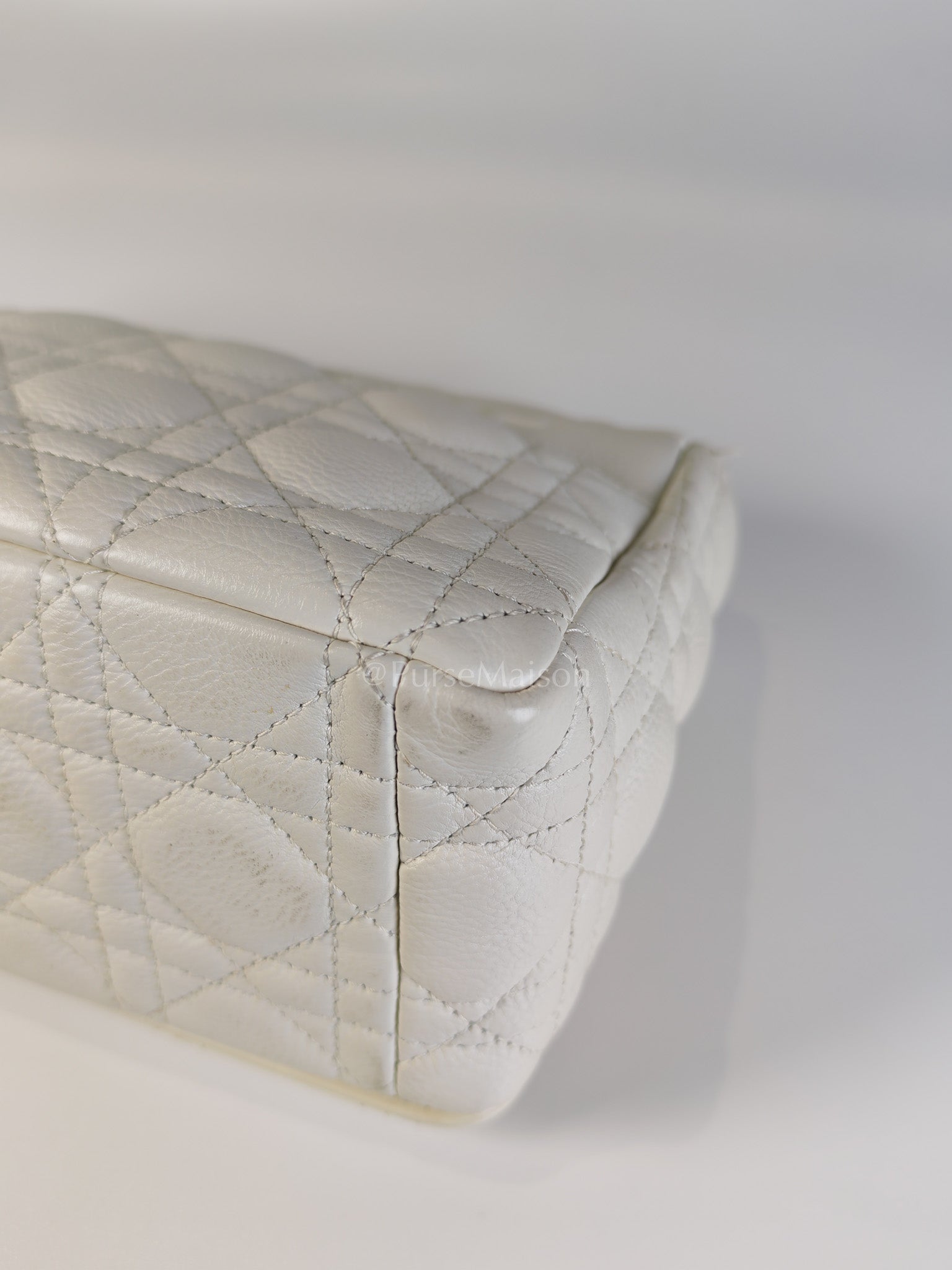 Dior Caro Medium in Ivory Supple Cannage Calfskin Leather and Gold Hardware | Purse Maison Luxury Bags Shop