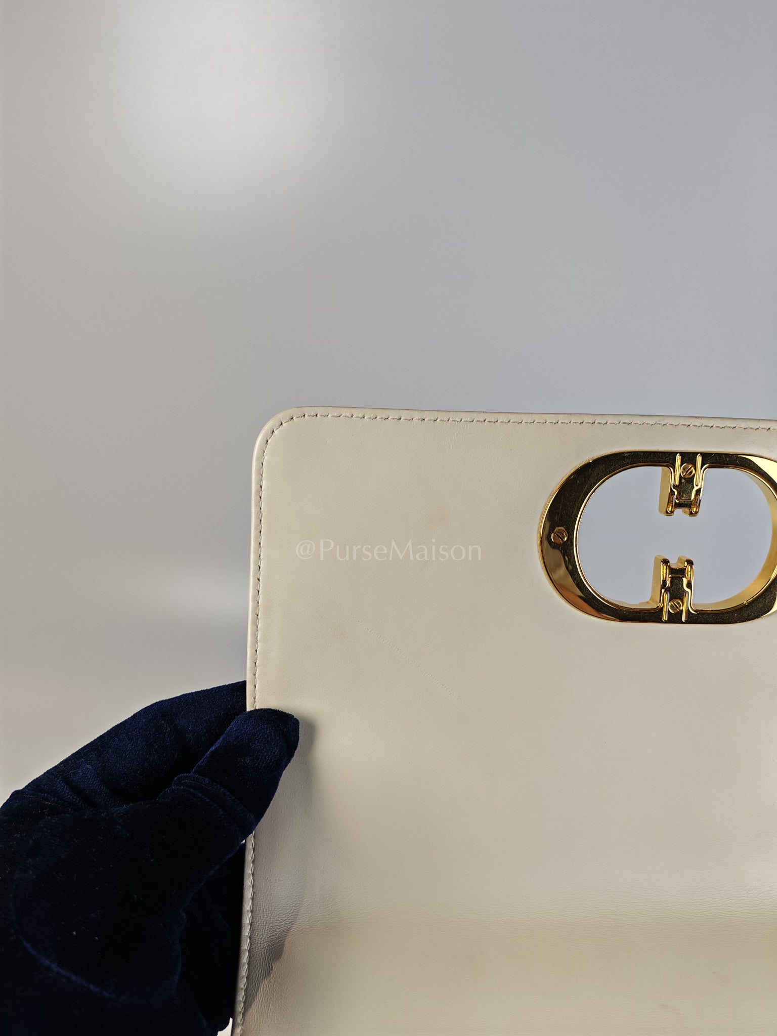 Dior Caro Medium in Ivory Supple Cannage Calfskin Leather and Gold Hardware | Purse Maison Luxury Bags Shop