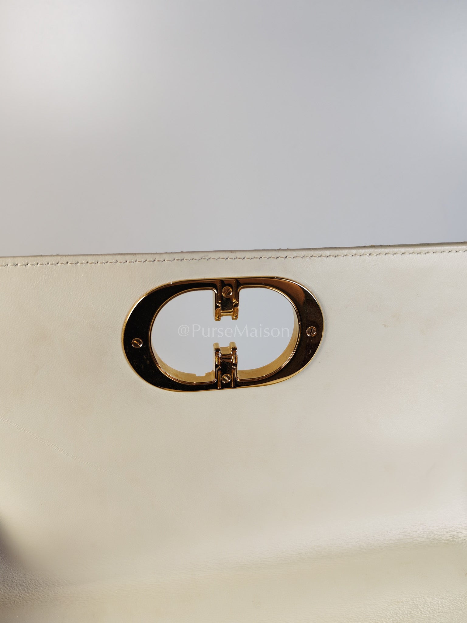 Dior Caro Medium in Ivory Supple Cannage Calfskin Leather and Gold Hardware | Purse Maison Luxury Bags Shop