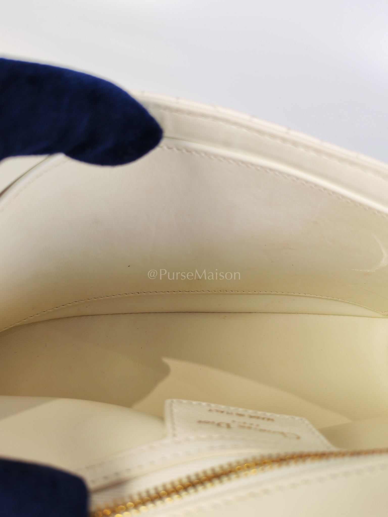 Dior Caro Medium in Ivory Supple Cannage Calfskin Leather and Gold Hardware | Purse Maison Luxury Bags Shop