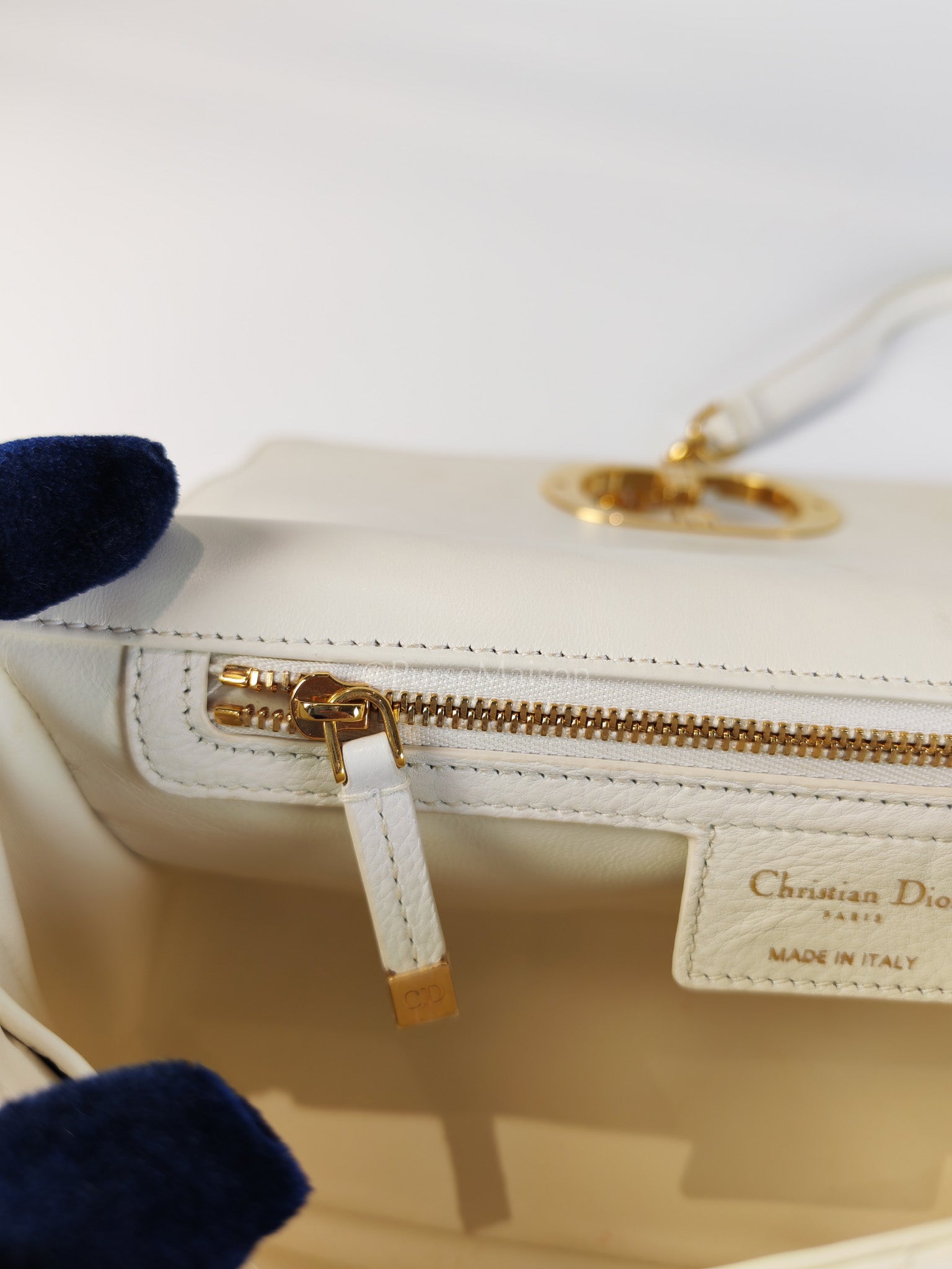 Dior Caro Medium in Ivory Supple Cannage Calfskin Leather and Gold Hardware | Purse Maison Luxury Bags Shop