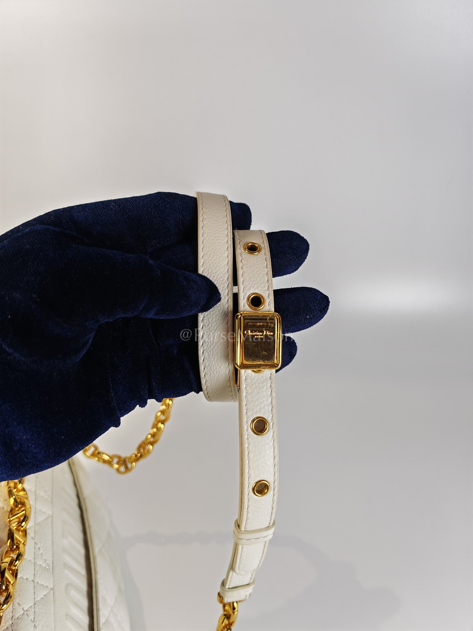 Dior Caro Medium in Ivory Supple Cannage Calfskin Leather and Gold Hardware | Purse Maison Luxury Bags Shop