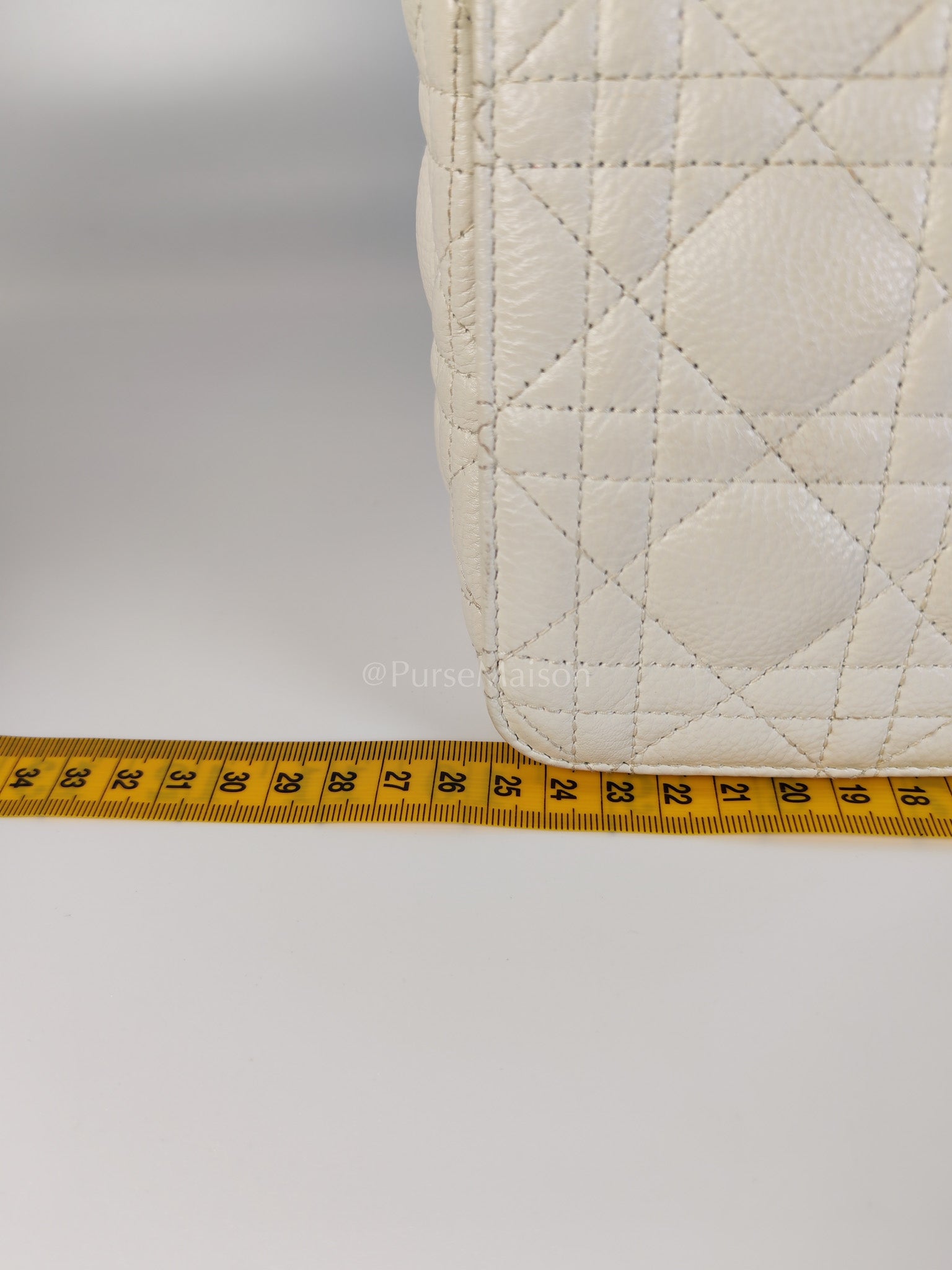 Dior Caro Medium in Ivory Supple Cannage Calfskin Leather and Gold Hardware | Purse Maison Luxury Bags Shop