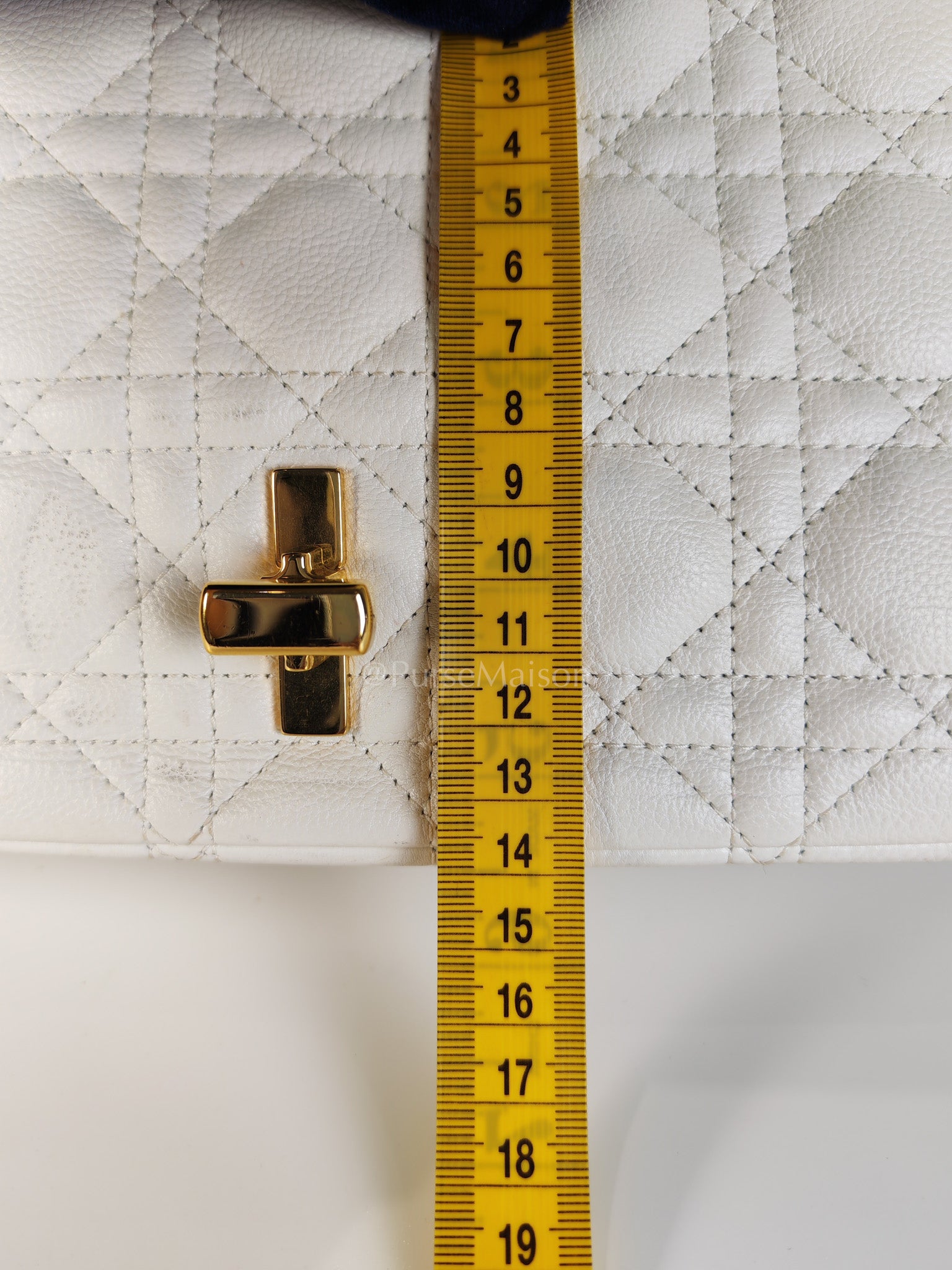 Dior Caro Medium in Ivory Supple Cannage Calfskin Leather and Gold Hardware | Purse Maison Luxury Bags Shop