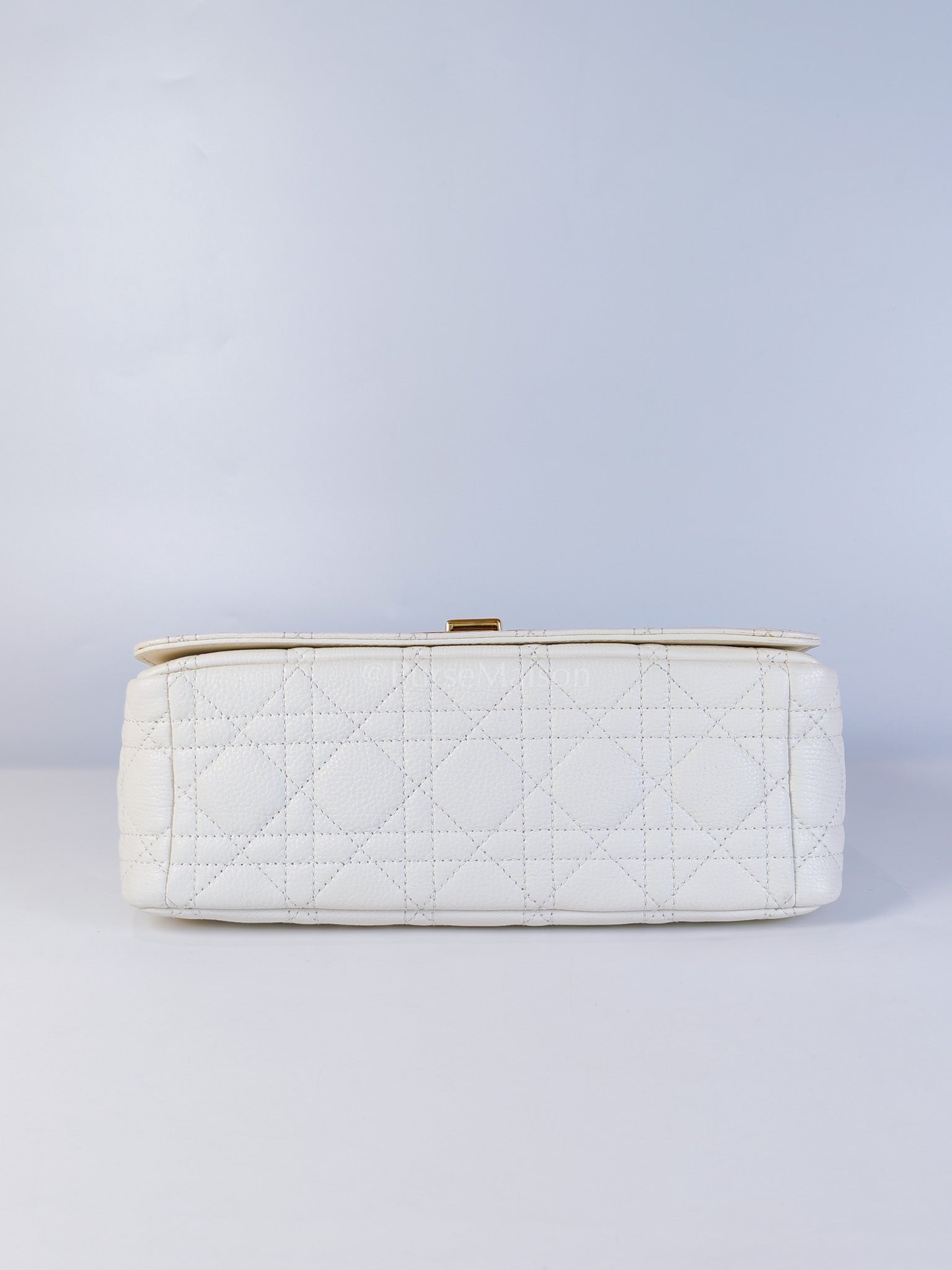 Dior Caro Medium in White Cannage Lambskin Leather and Gold Hardware | Purse Maison Luxury Bags Shop