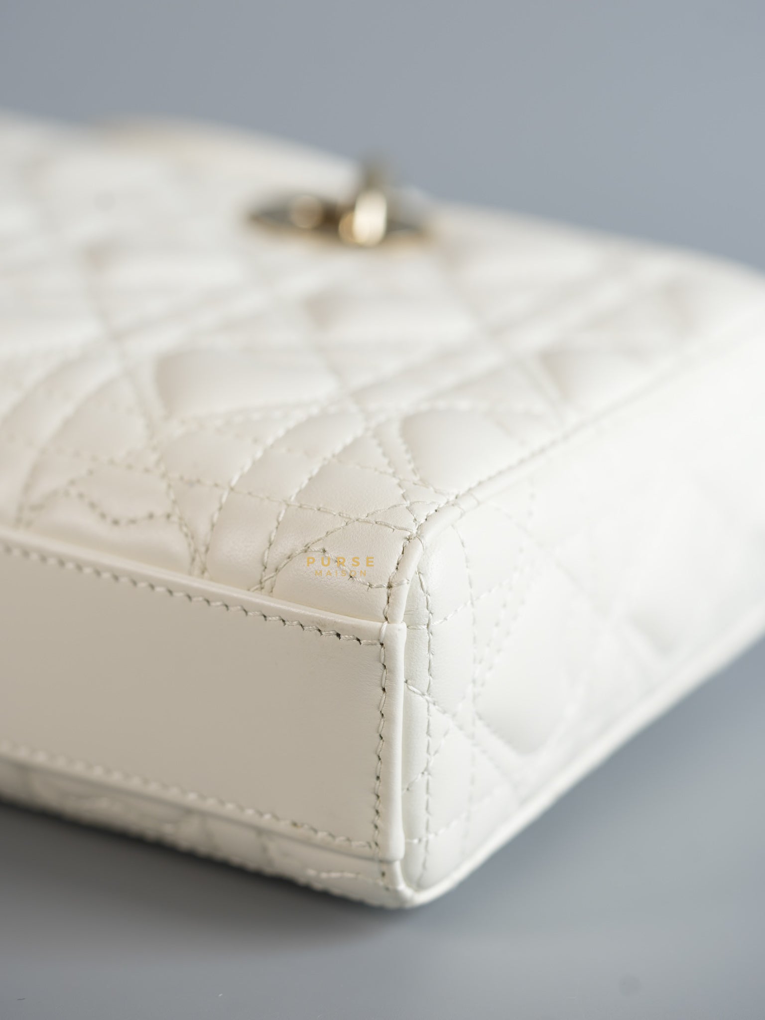 Dior Lady D-Joy Medium in Latte Cannage Lambskin Leather | Purse Maison Luxury Bags Shop