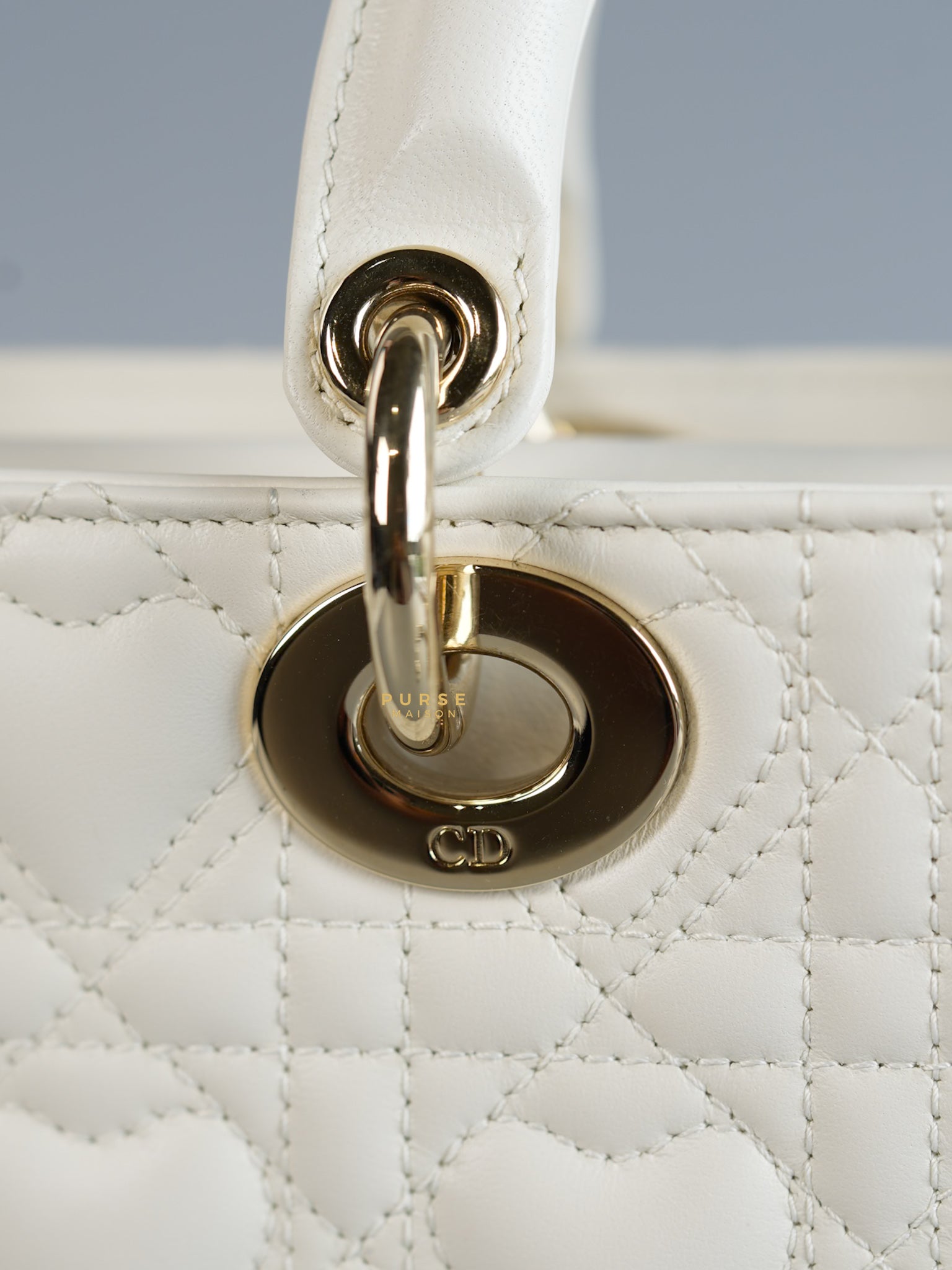 Dior Lady D-Joy Medium in Latte Cannage Lambskin Leather | Purse Maison Luxury Bags Shop