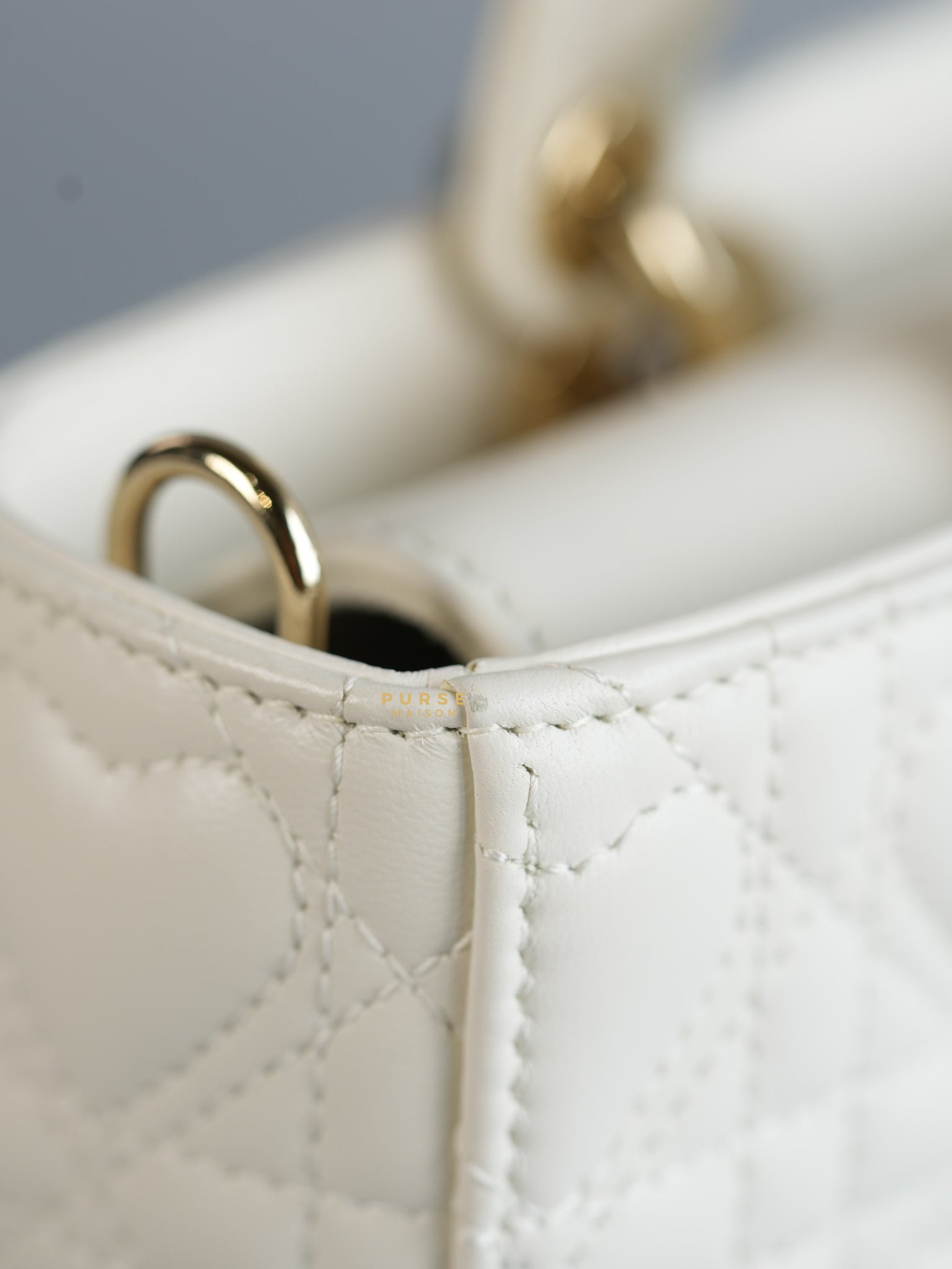 Dior Lady D-Joy Medium in Latte Cannage Lambskin Leather | Purse Maison Luxury Bags Shop