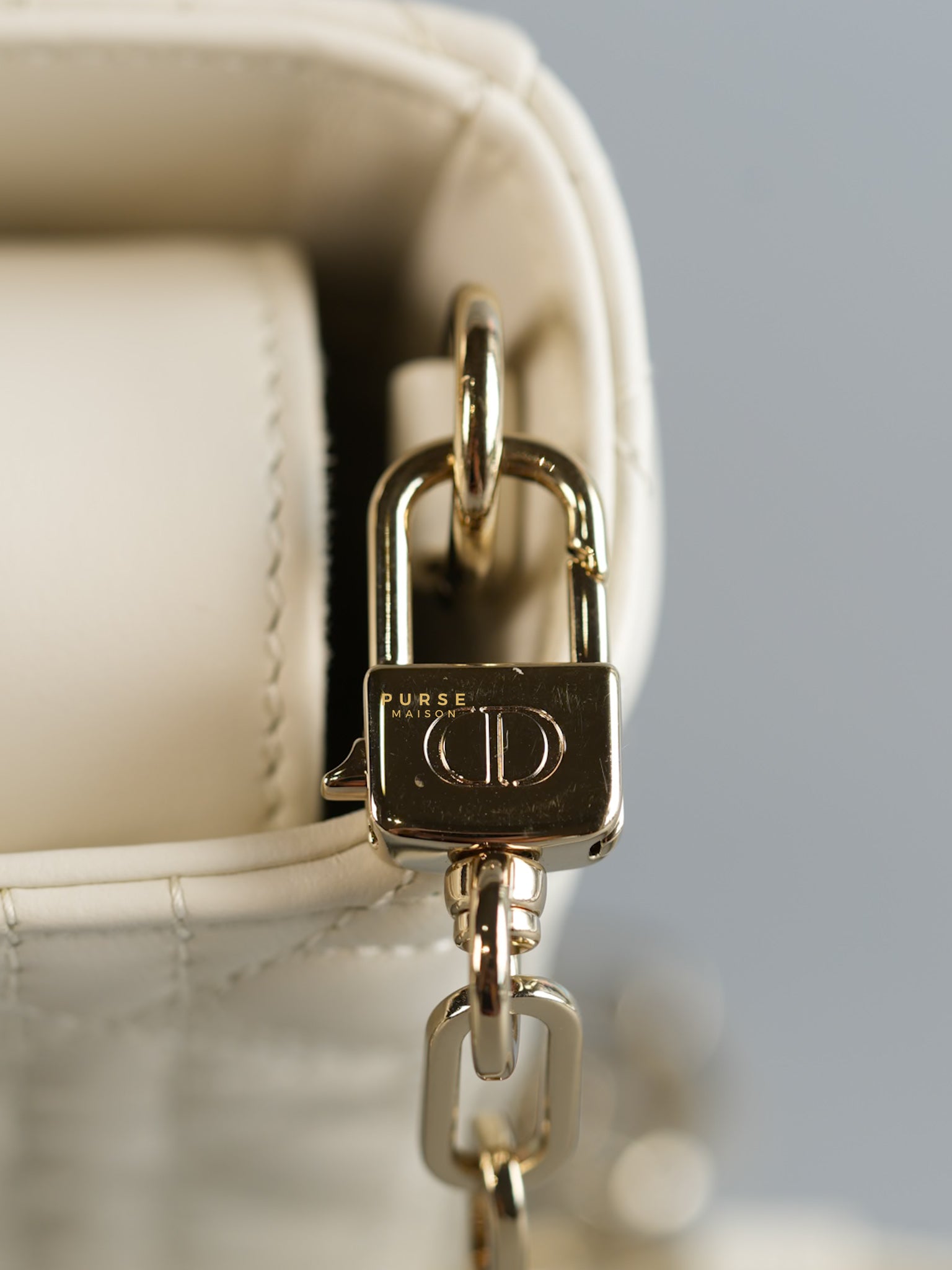 Dior Lady D-Joy Medium in Latte Cannage Lambskin Leather | Purse Maison Luxury Bags Shop