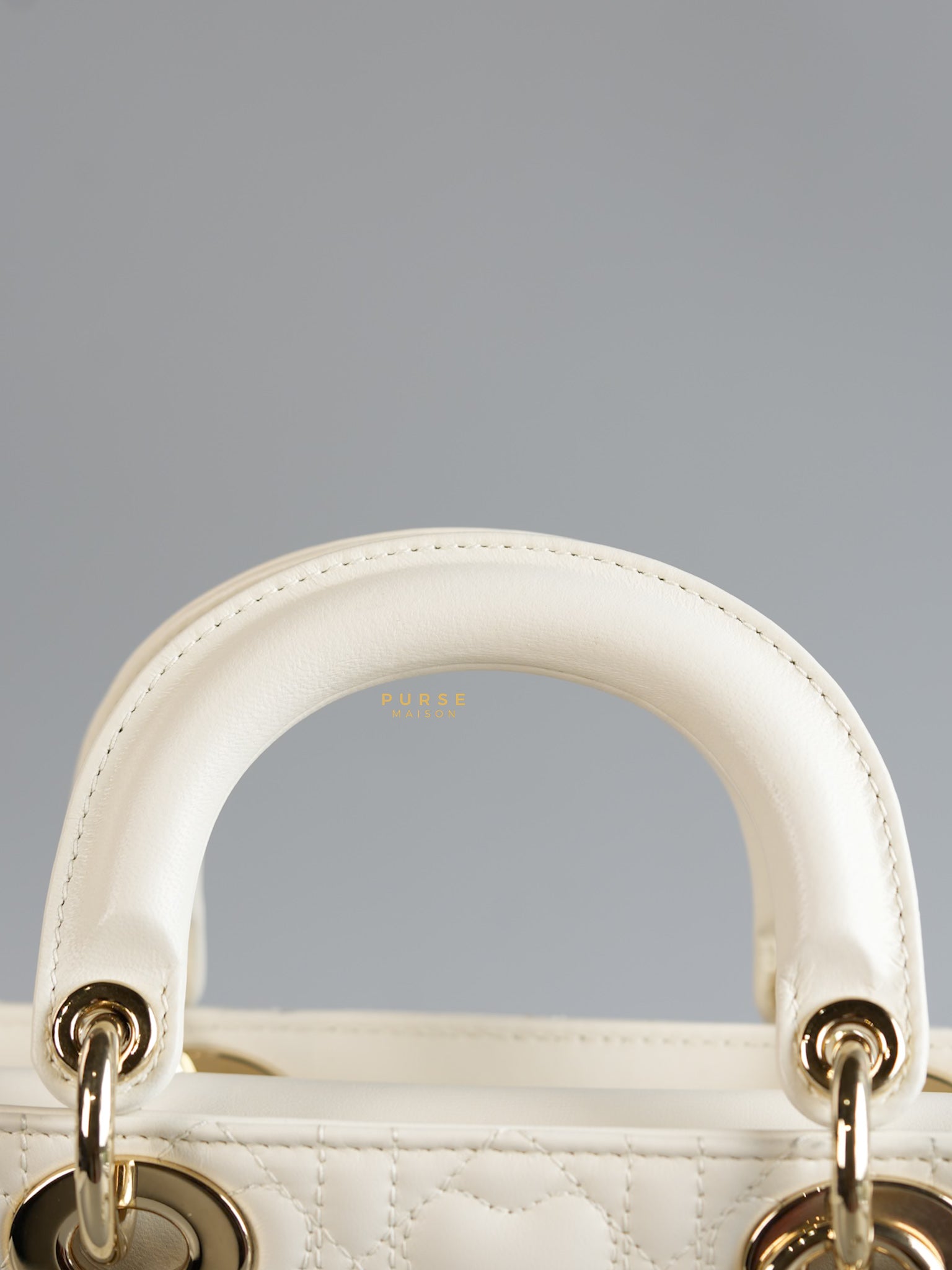 Dior Lady D-Joy Medium in Latte Cannage Lambskin Leather | Purse Maison Luxury Bags Shop