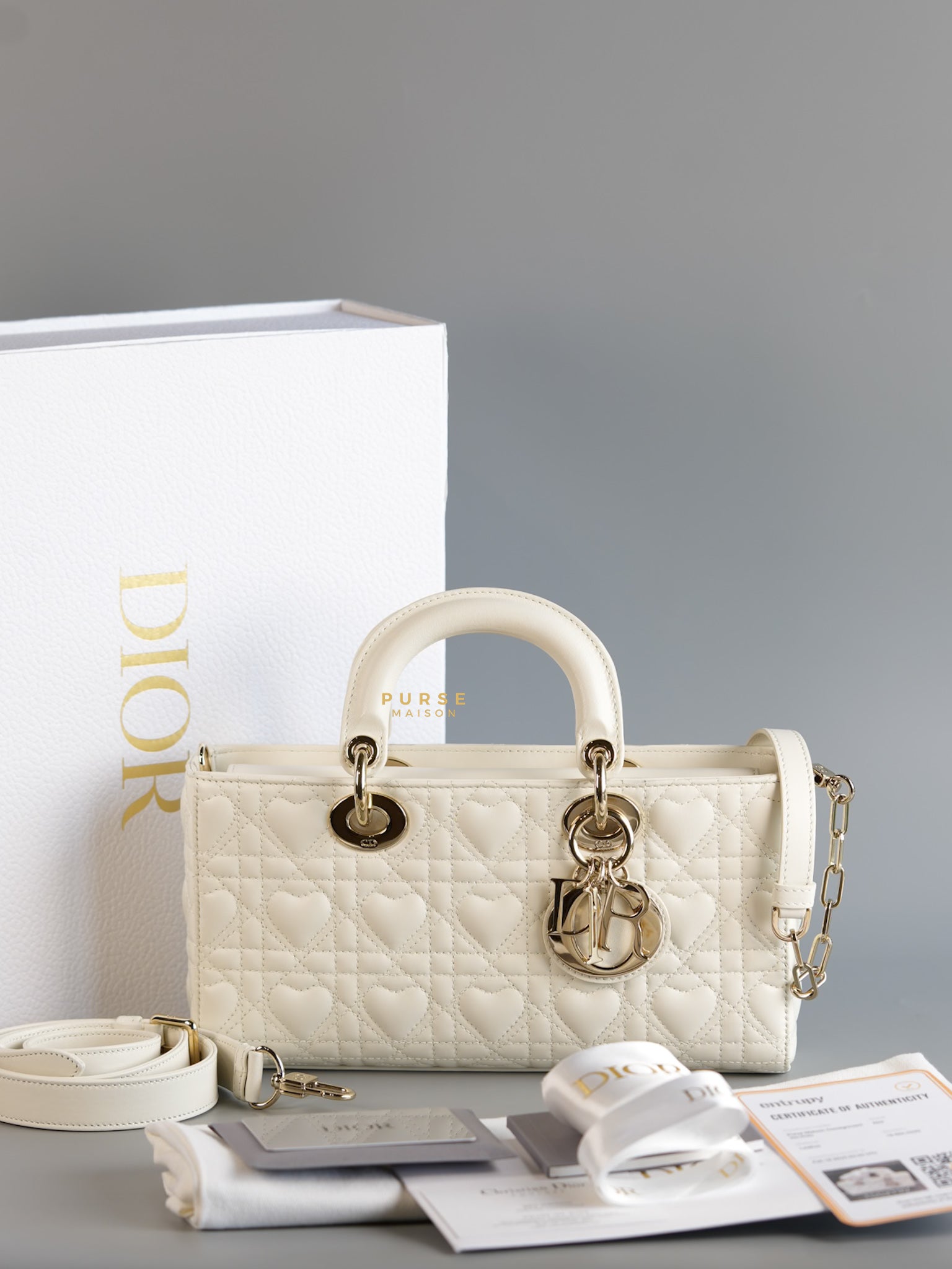 Dior Lady D-Joy Medium in Latte Cannage Lambskin Leather | Purse Maison Luxury Bags Shop