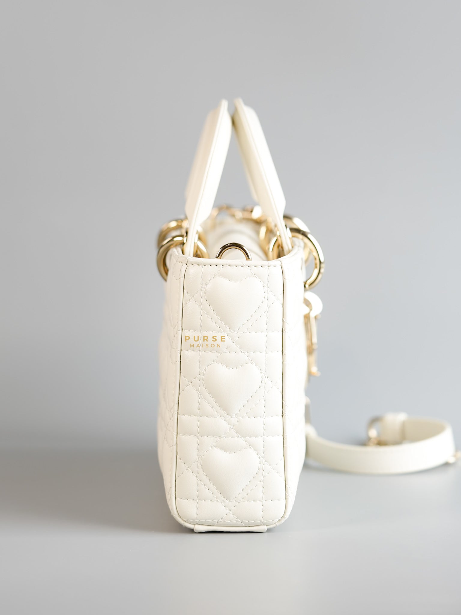 Dior Lady D-Joy Medium in Latte Cannage Lambskin Leather | Purse Maison Luxury Bags Shop
