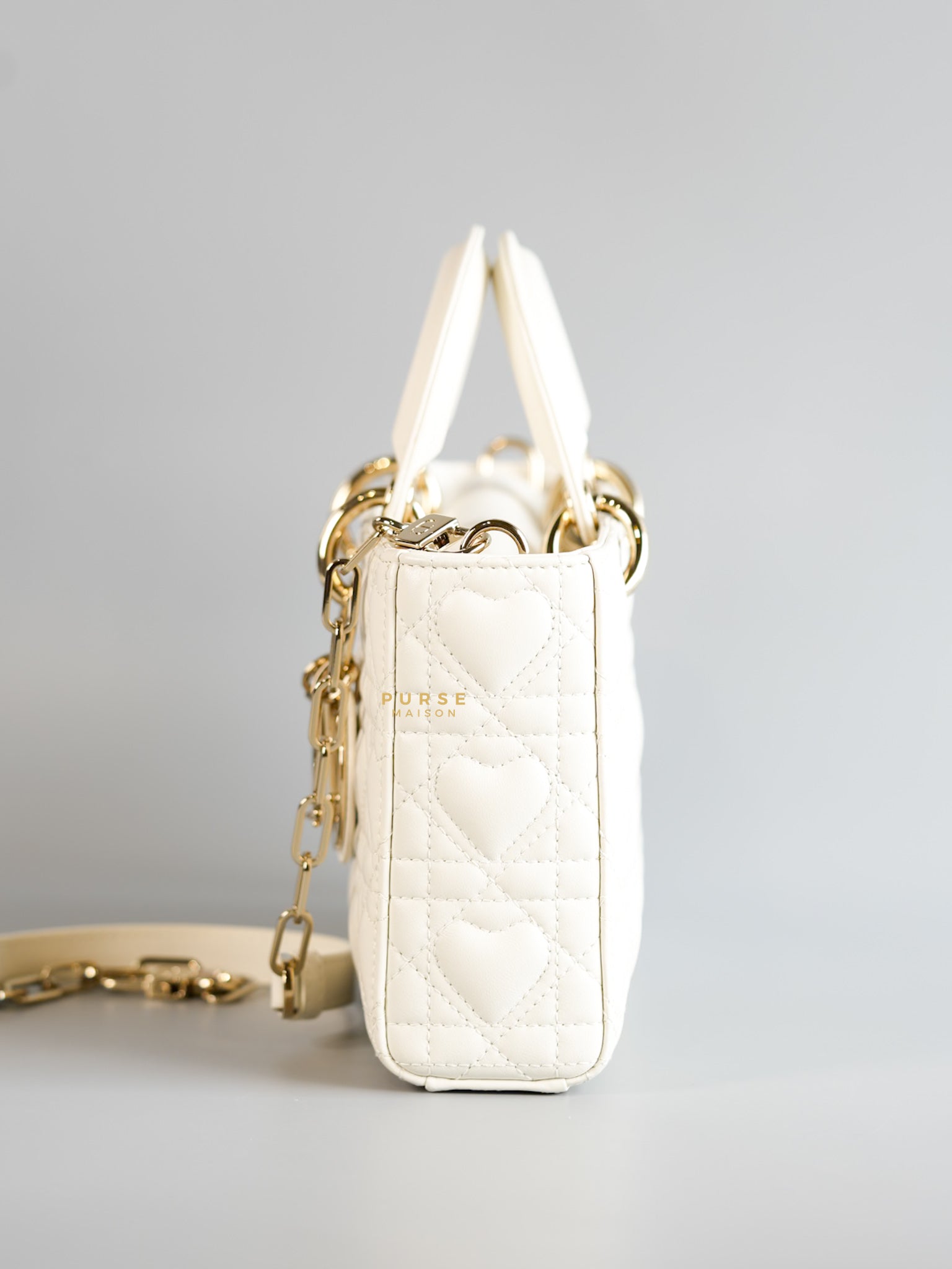 Dior Lady D-Joy Medium in Latte Cannage Lambskin Leather | Purse Maison Luxury Bags Shop
