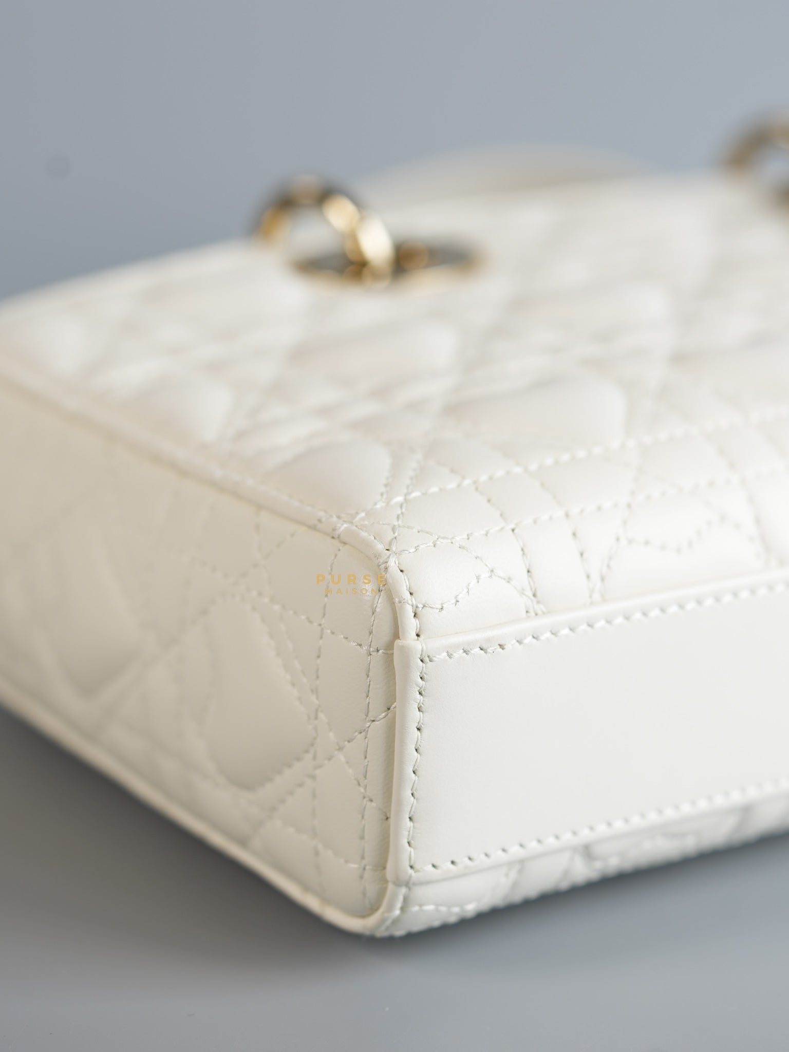 Dior Lady D-Joy Medium in Latte Cannage Lambskin Leather | Purse Maison Luxury Bags Shop