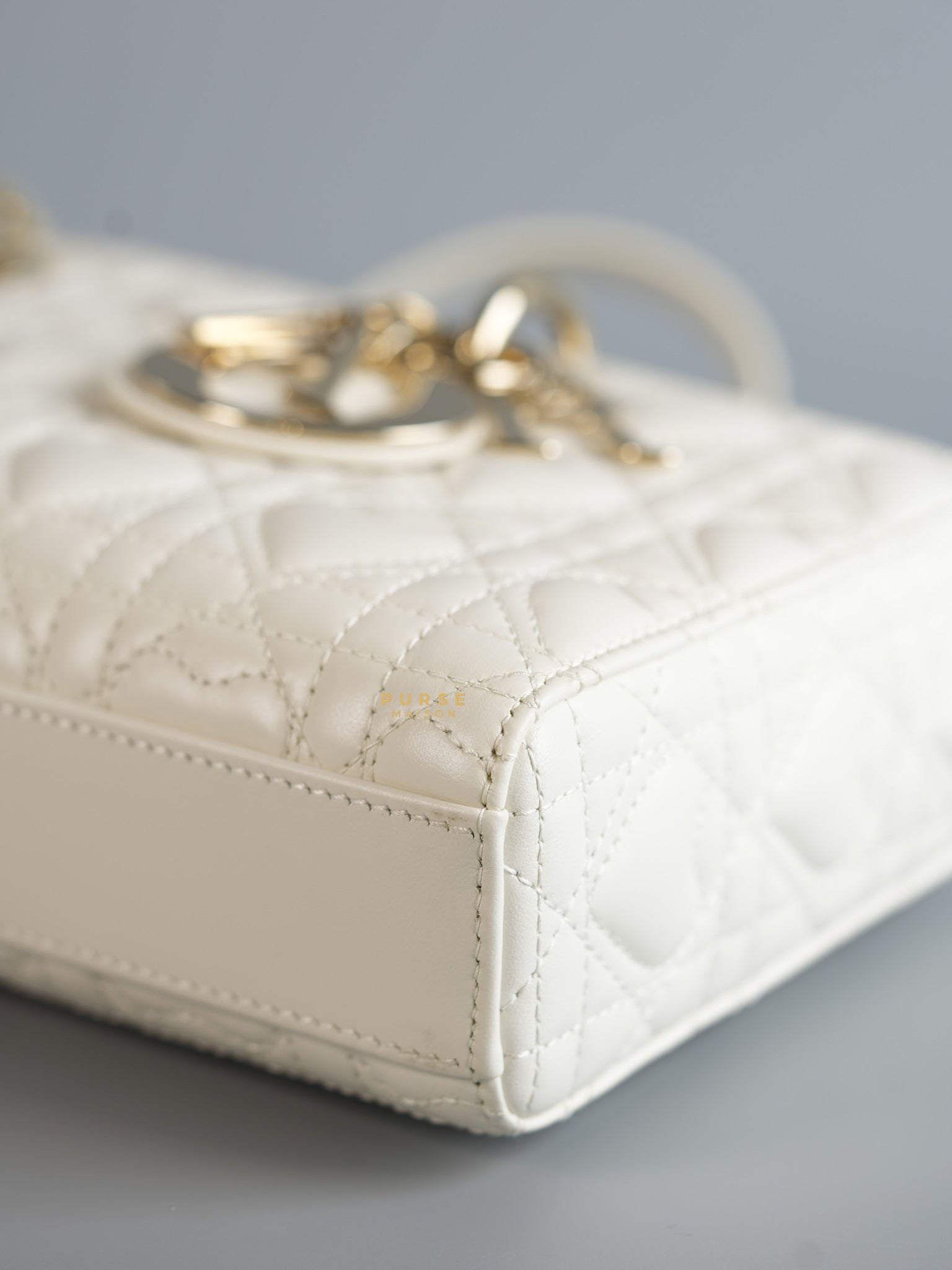 Dior Lady D-Joy Medium in Latte Cannage Lambskin Leather | Purse Maison Luxury Bags Shop