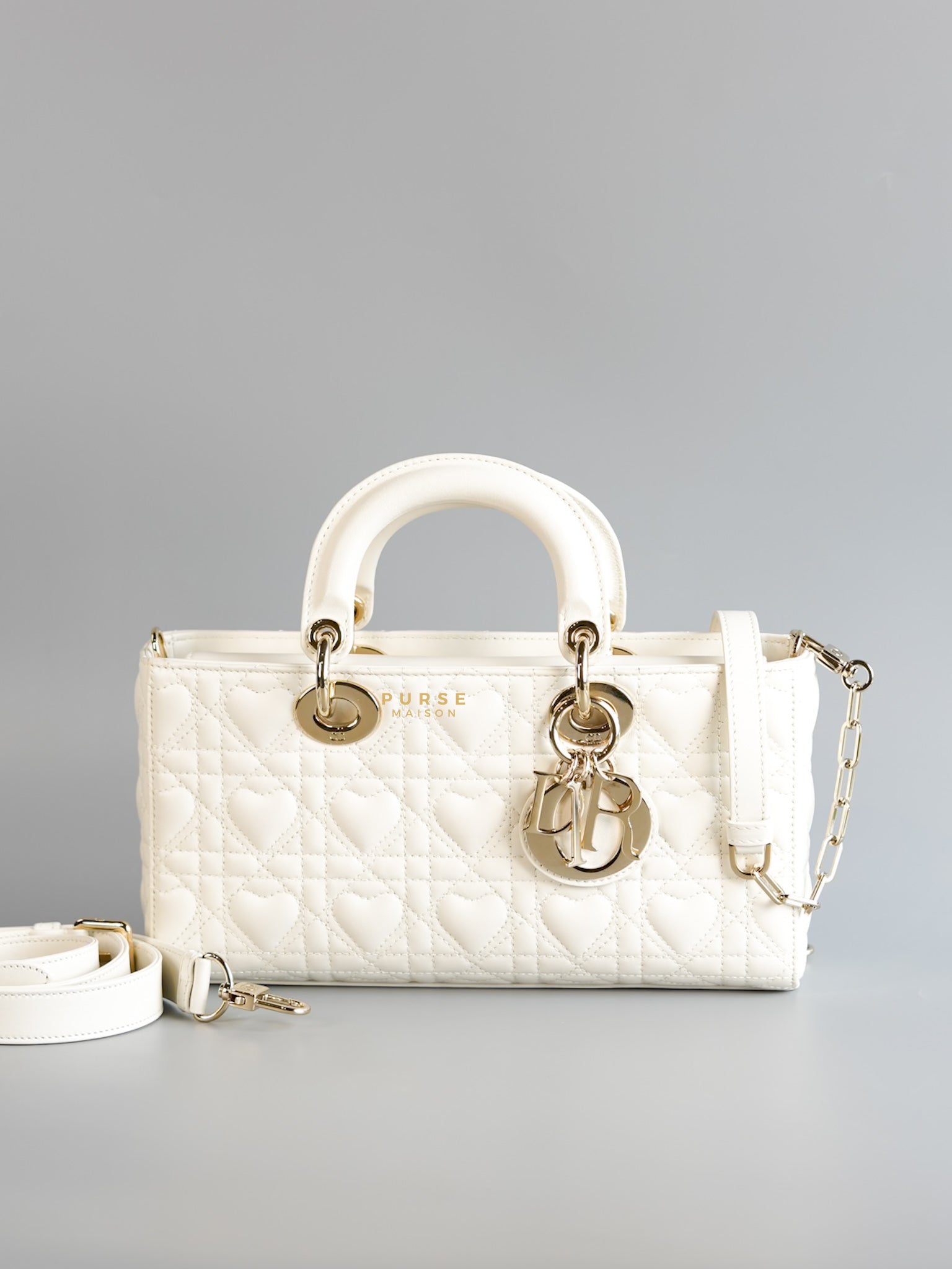Dior Lady D-Joy Medium in Latte Cannage Lambskin Leather | Purse Maison Luxury Bags Shop