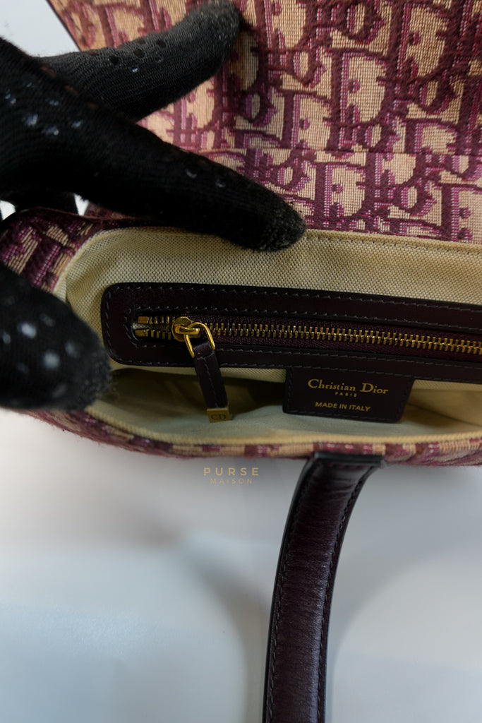 Dior Saddle Bag Small in Red Oblique Jacquard Canvas | Purse Maison Luxury Bags Shop