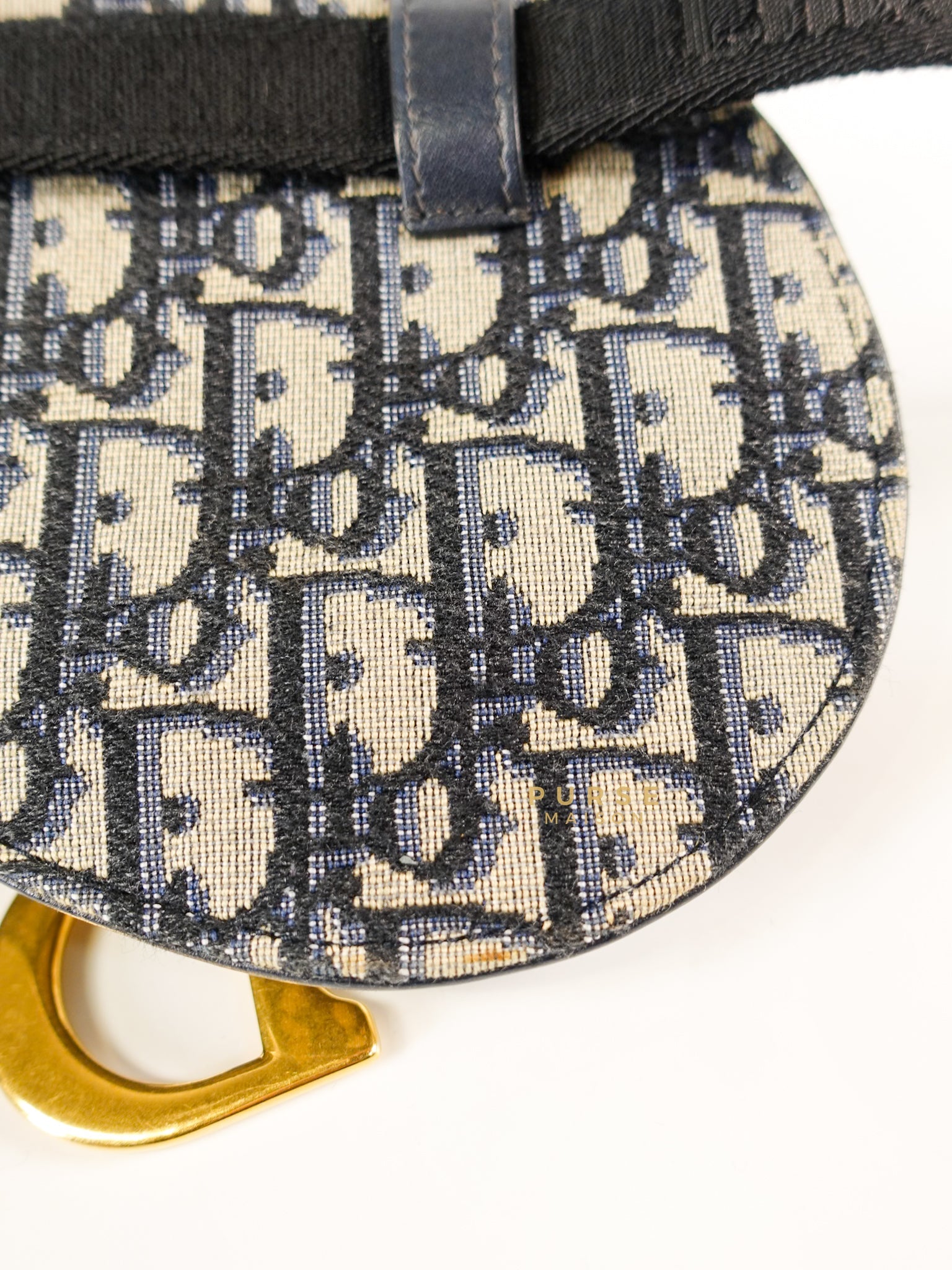 Dior Saddle Belt Bag in Blue Oblique Jacquard | Purse Maison Luxury Bags Shop