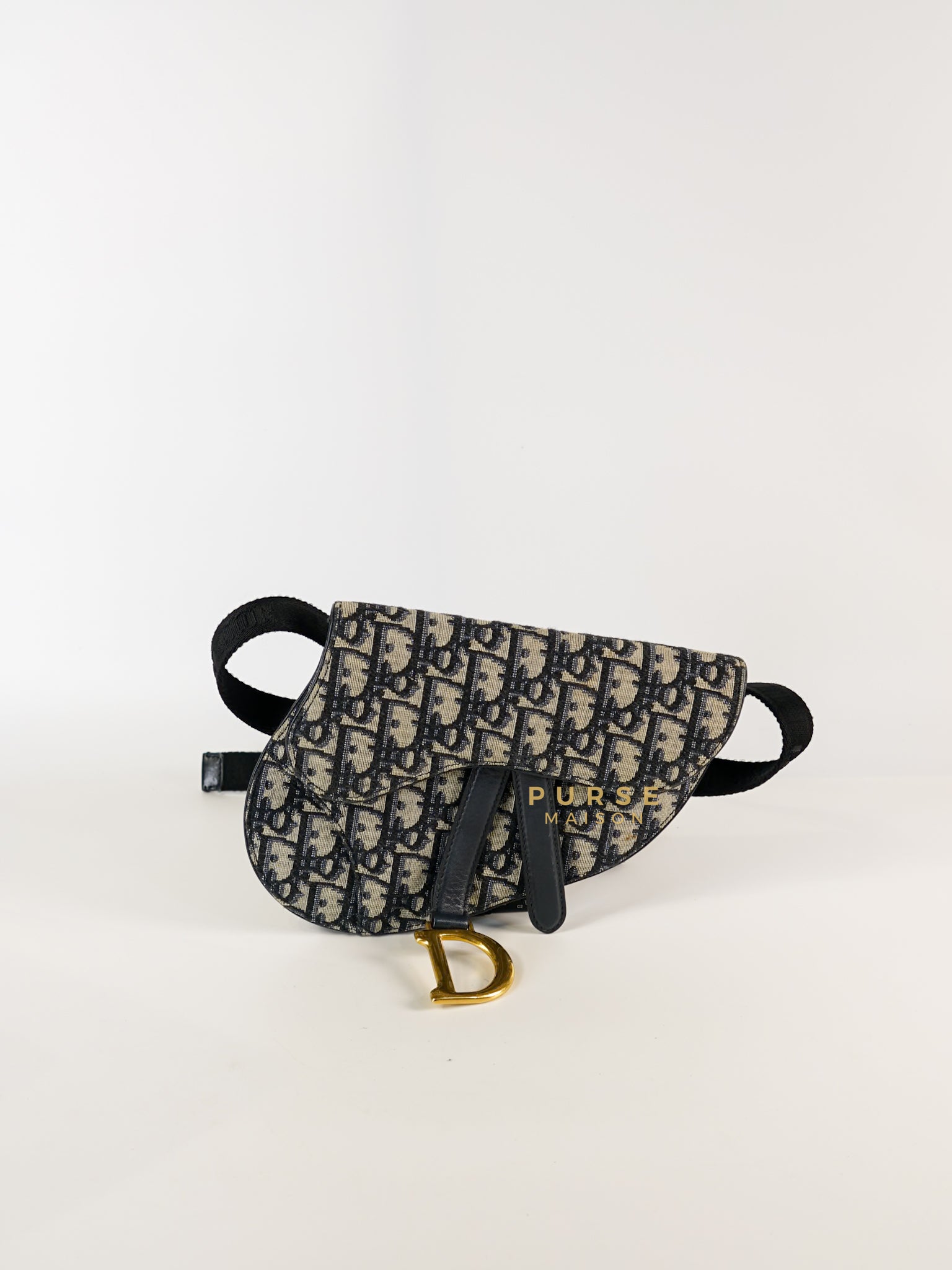 Dior Saddle Belt Bag in Blue Oblique Jacquard | Purse Maison Luxury Bags Shop