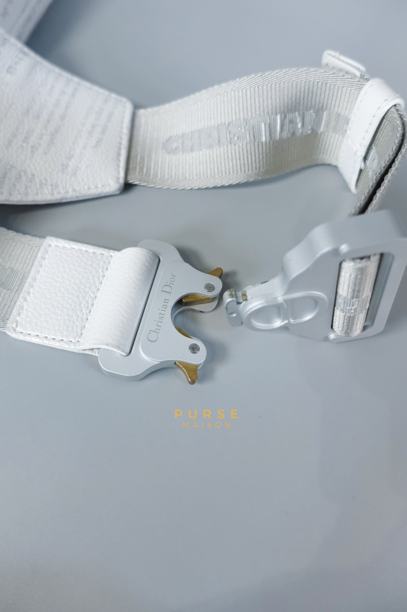 Dior X Daniel Arsham Grained Calfskin White Newspaper Print Saddle Bag | Purse Maison Luxury Bags Shop