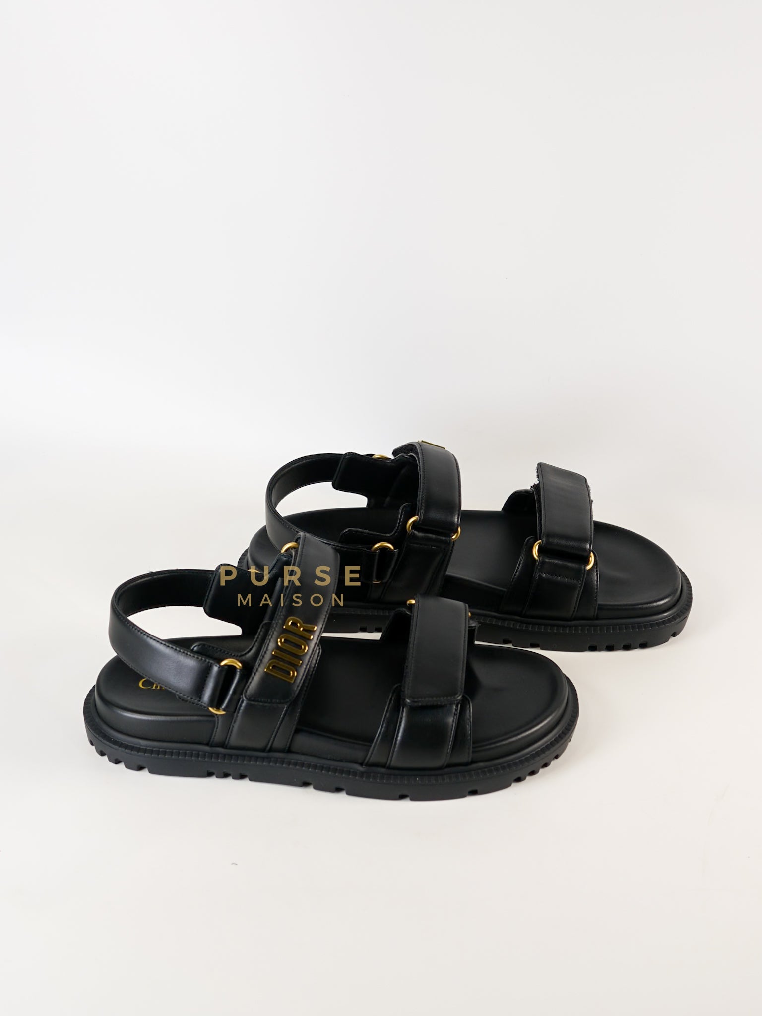 Dioract Black Lambskin Women’s Sandals Size 39 (25.5cm) | Purse Maison Luxury Bags Shop