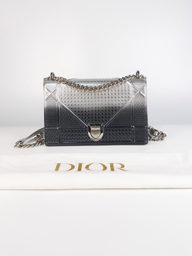 Diorama Silver and Black Crossbody Bag | Purse Maison Luxury Bags Shop