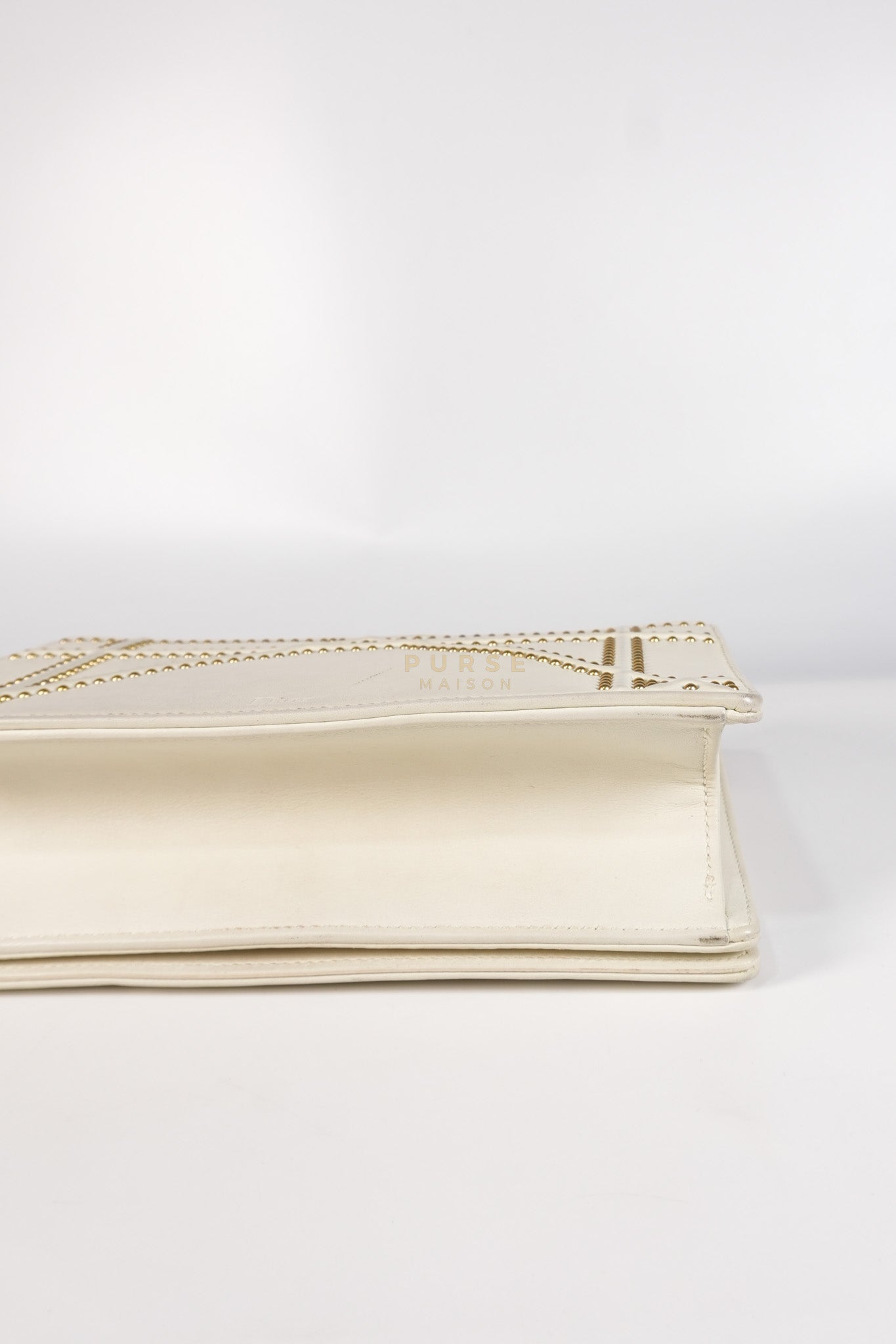 Diorama Small Studded Ivory Calfskin Leather Crossbody Bag | Purse Maison Luxury Bags Shop