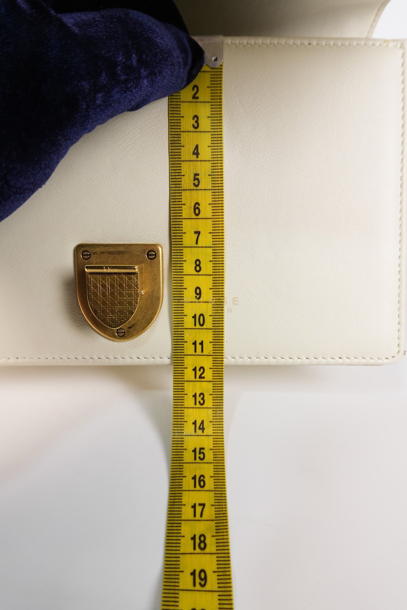 Diorama Small Studded Ivory Calfskin Leather Crossbody Bag | Purse Maison Luxury Bags Shop