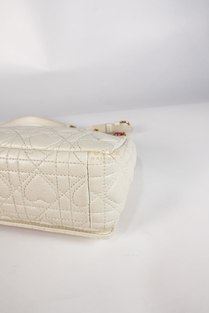 DiorAmour Caro Small in Off-White with Red and Gold Hardware | Purse Maison Luxury Bags Shop