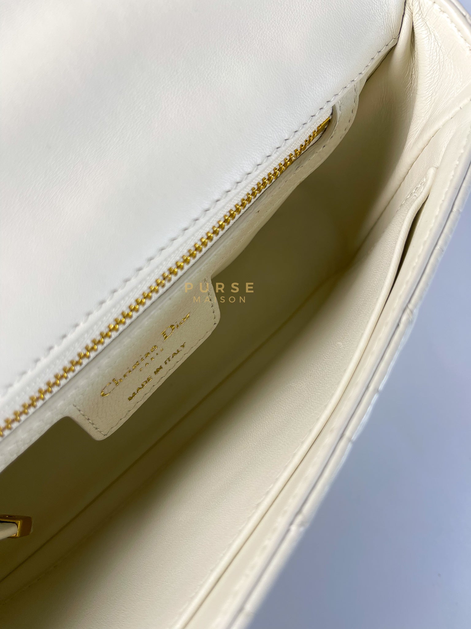 DiorAmour Caro Small in Off-White with Red and Gold Hardware | Purse Maison Luxury Bags Shop