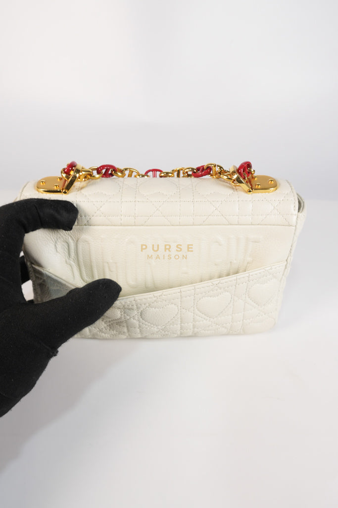 DiorAmour Caro Small in Off-White with Red and Gold Hardware | Purse Maison Luxury Bags Shop