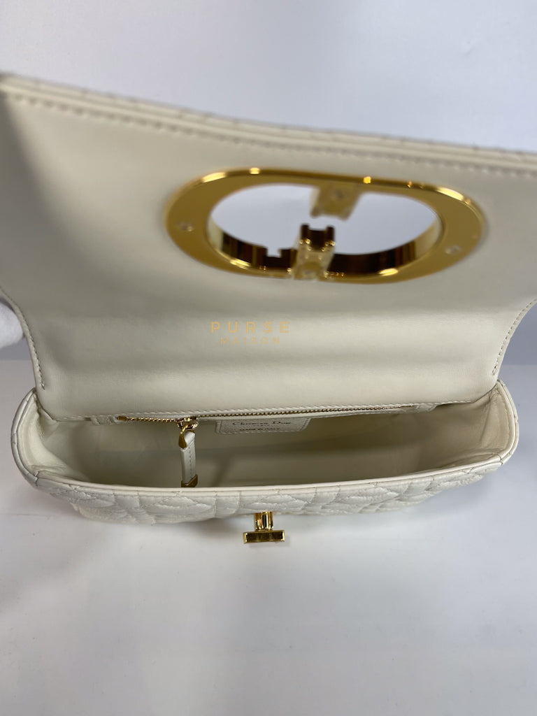 DiorAmour Caro Small in Off-White with Red and Gold Hardware | Purse Maison Luxury Bags Shop