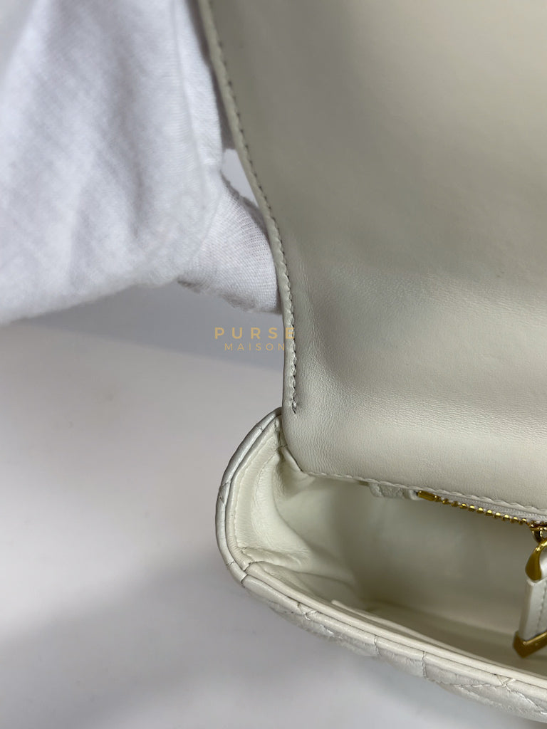 DiorAmour Caro Small in Off-White with Red and Gold Hardware | Purse Maison Luxury Bags Shop