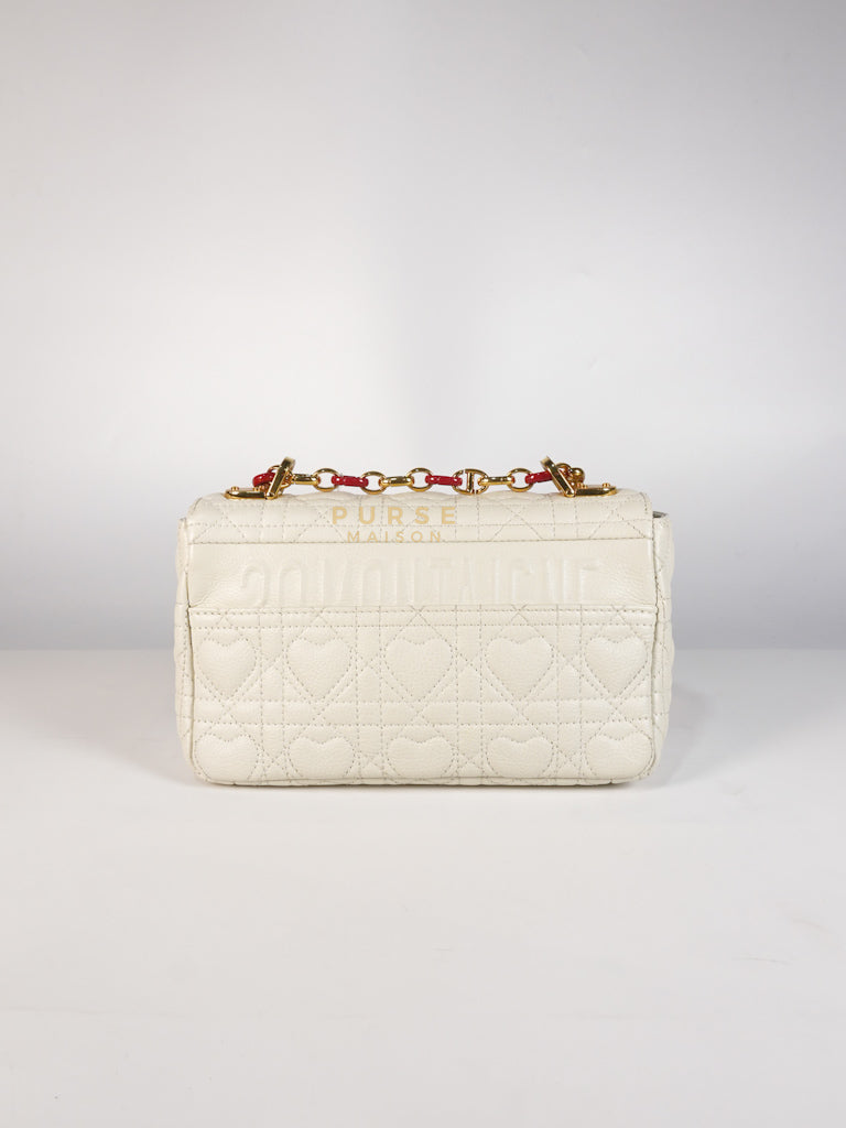 DiorAmour Caro Small in Off-White with Red and Gold Hardware | Purse Maison Luxury Bags Shop