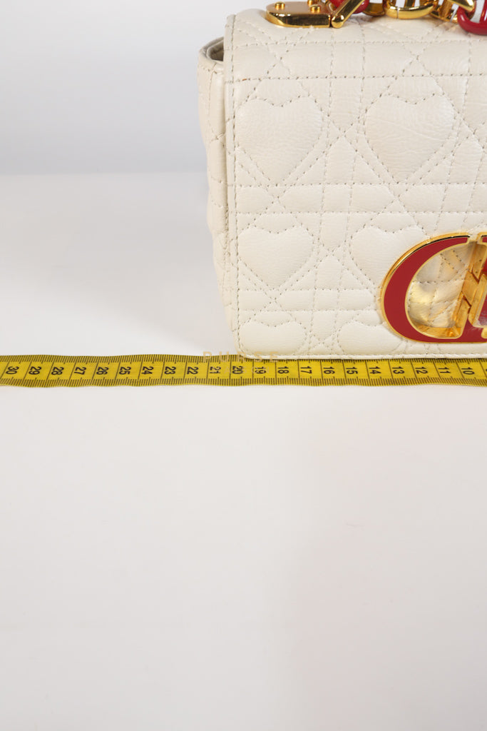 DiorAmour Caro Small in Off-White with Red and Gold Hardware | Purse Maison Luxury Bags Shop
