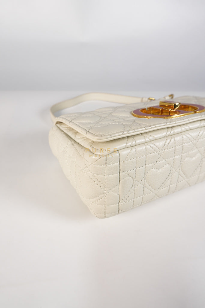 DiorAmour Caro Small in Off-White with Red and Gold Hardware | Purse Maison Luxury Bags Shop