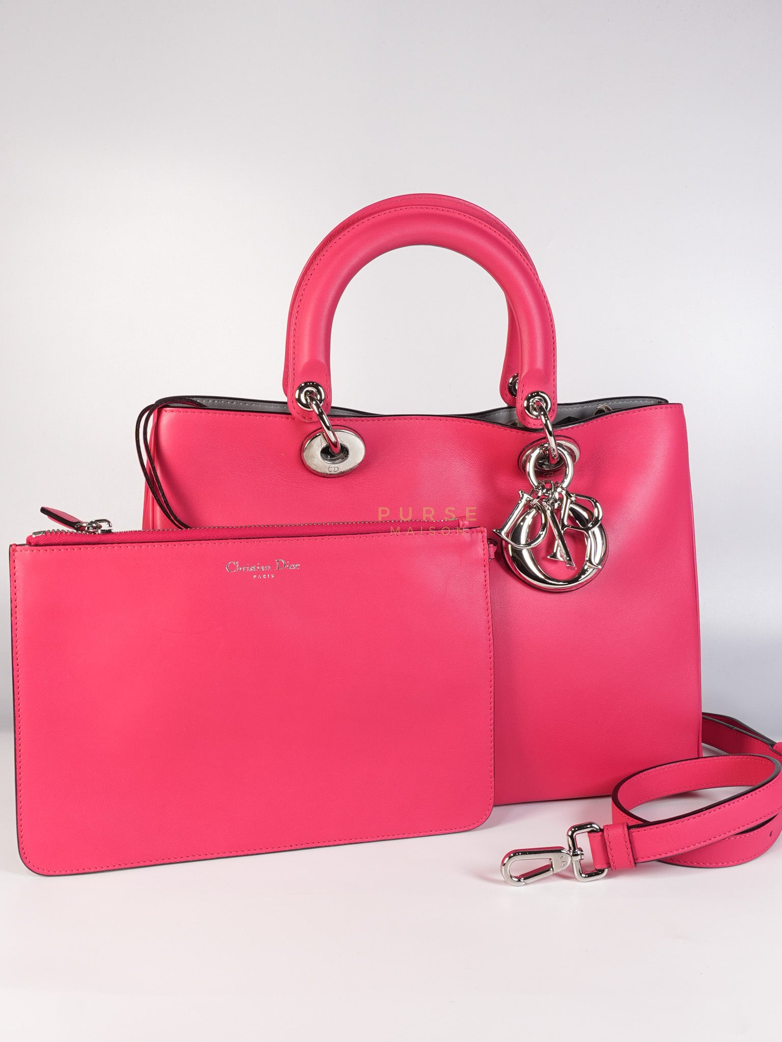 Diorissimo Medium in Pink Calfskin Leather Shoulder Bag | Purse Maison Luxury Bags Shop