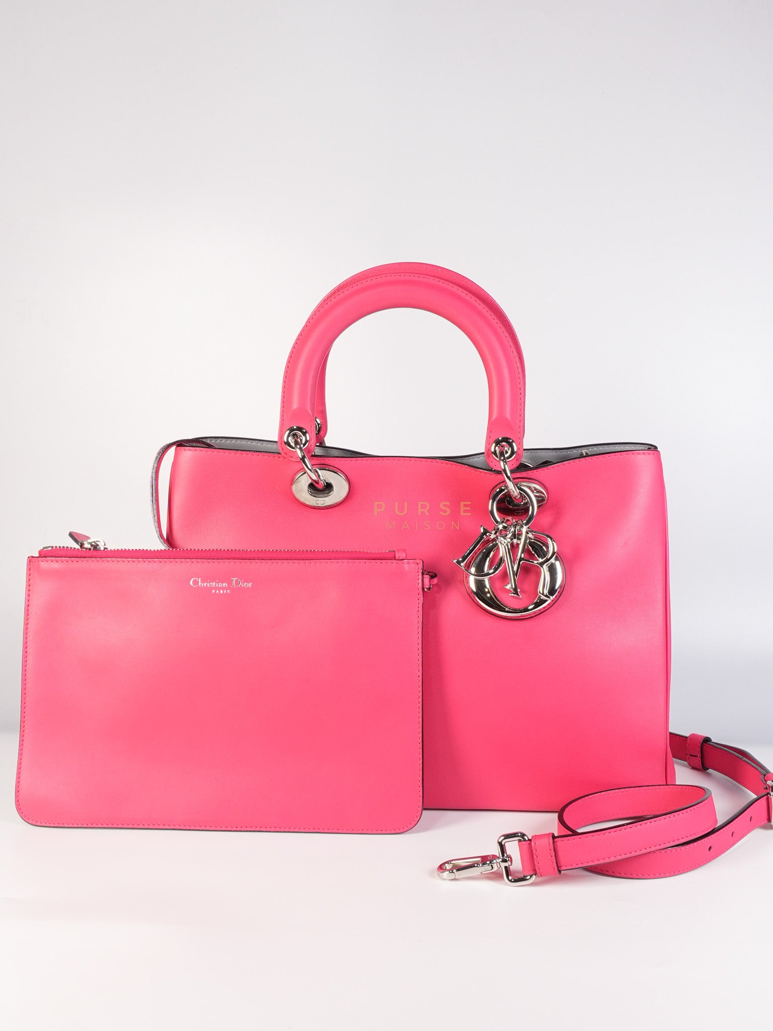 Diorissimo Medium in Pink Calfskin Leather Shoulder Bag | Purse Maison Luxury Bags Shop