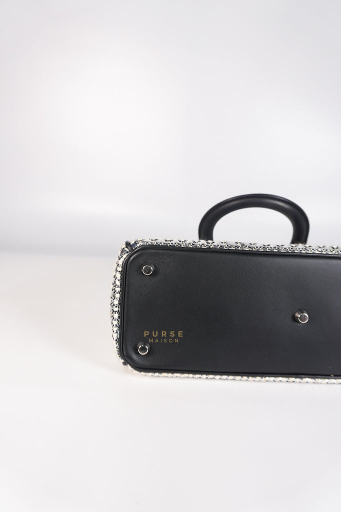 Diorissimo Tote Bag in Silver/Black Metallic Tweed Silver Hardware | Purse Maison Luxury Bags Shop