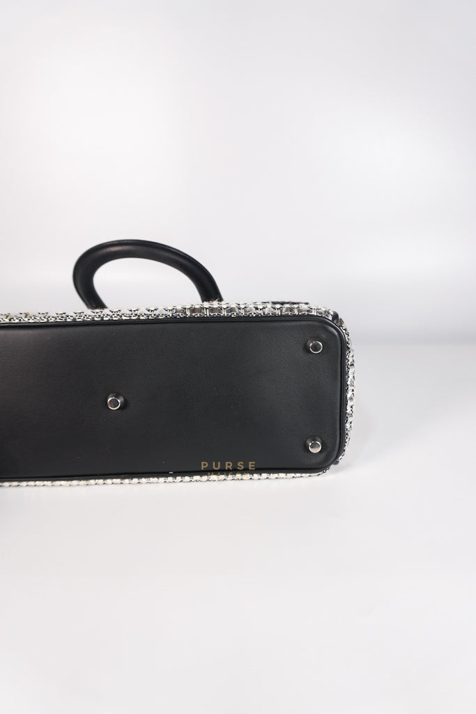 Diorissimo Tote Bag in Silver/Black Metallic Tweed Silver Hardware | Purse Maison Luxury Bags Shop