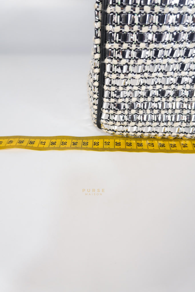 Diorissimo Tote Bag in Silver/Black Metallic Tweed Silver Hardware | Purse Maison Luxury Bags Shop