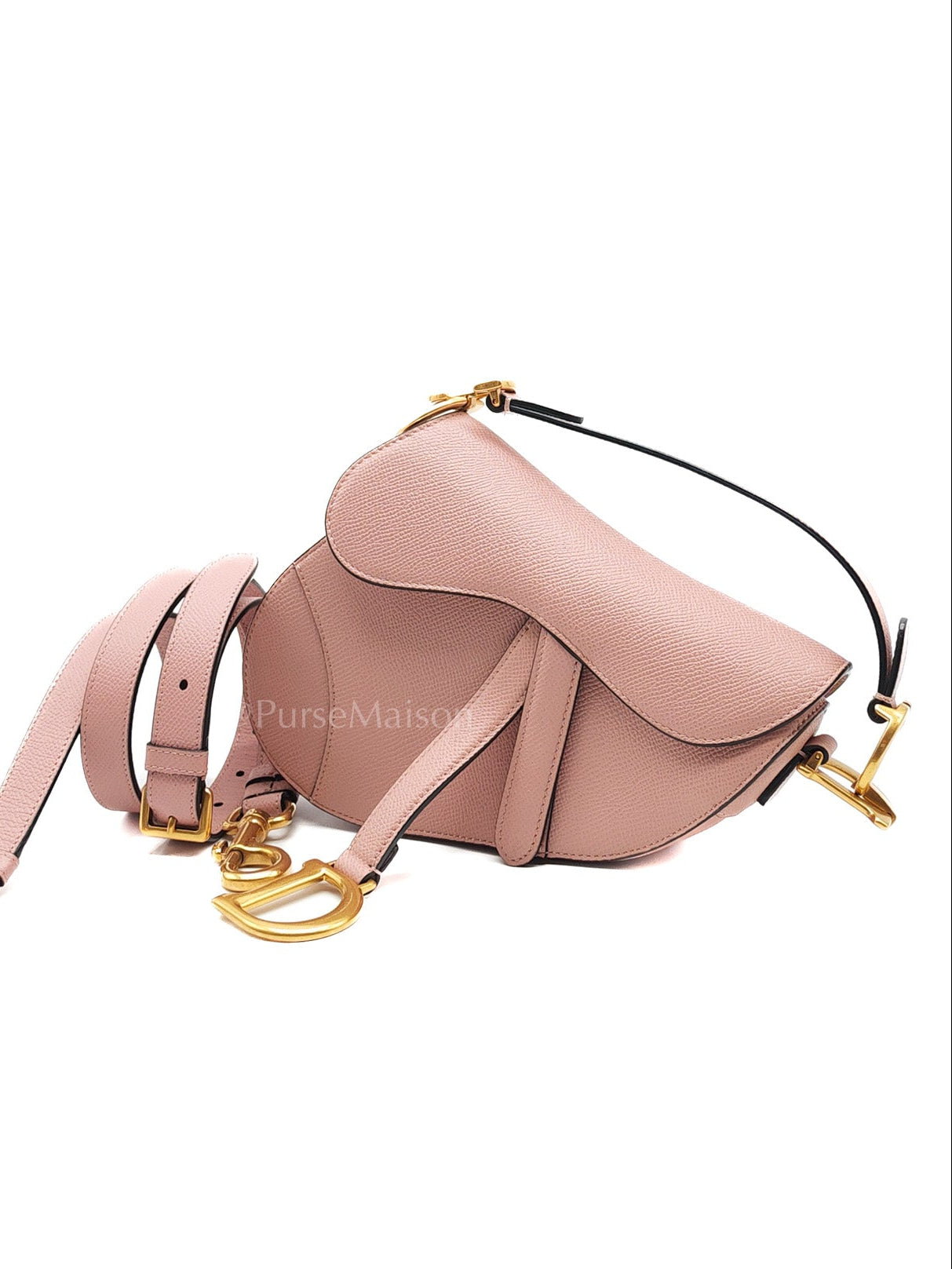 Dior Saddle Bag in Blush Pink Grained Calfskin Leather Shoulder Bag