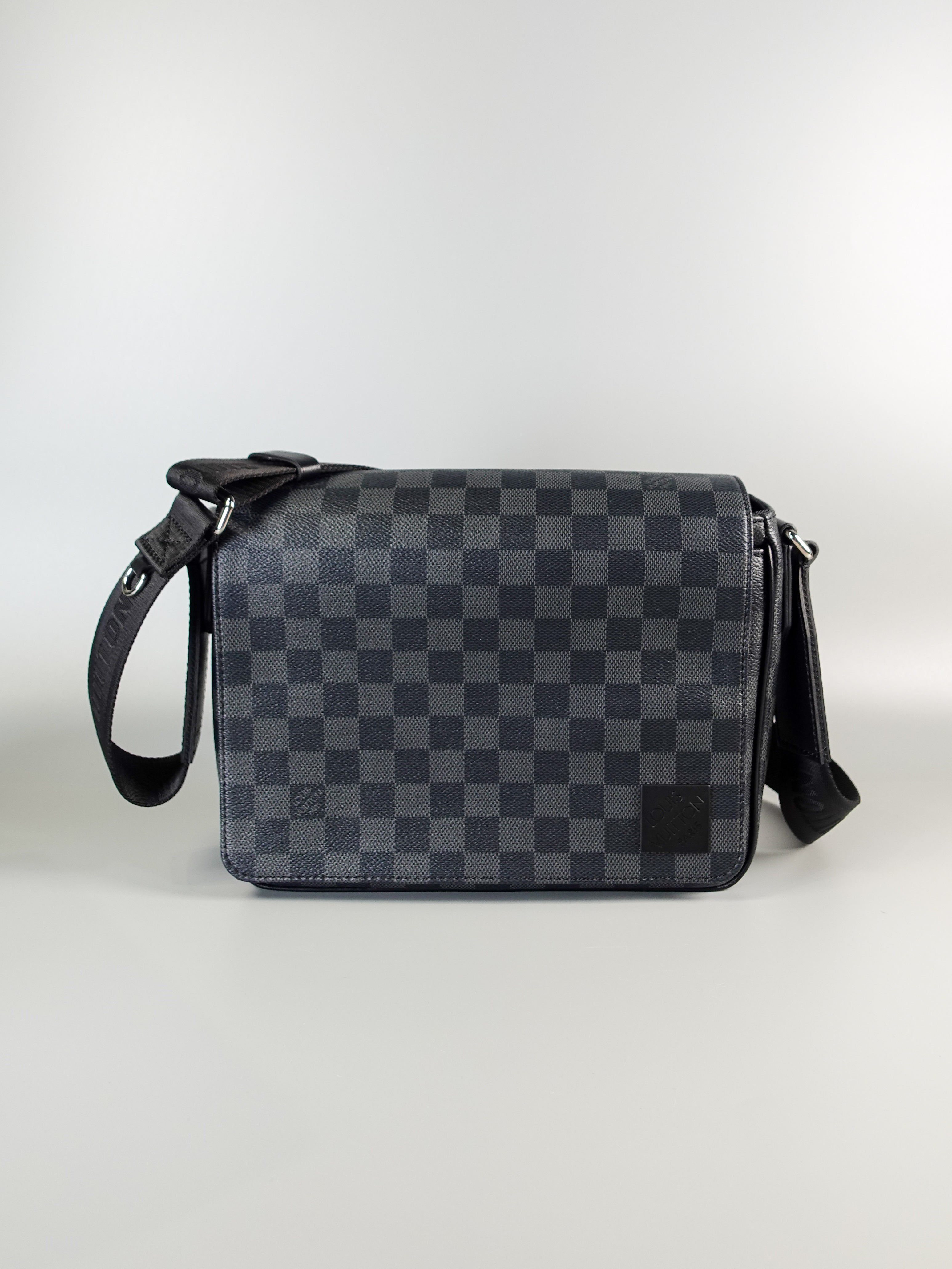 District PM in Damier Graphite Canvas Microchip Purse