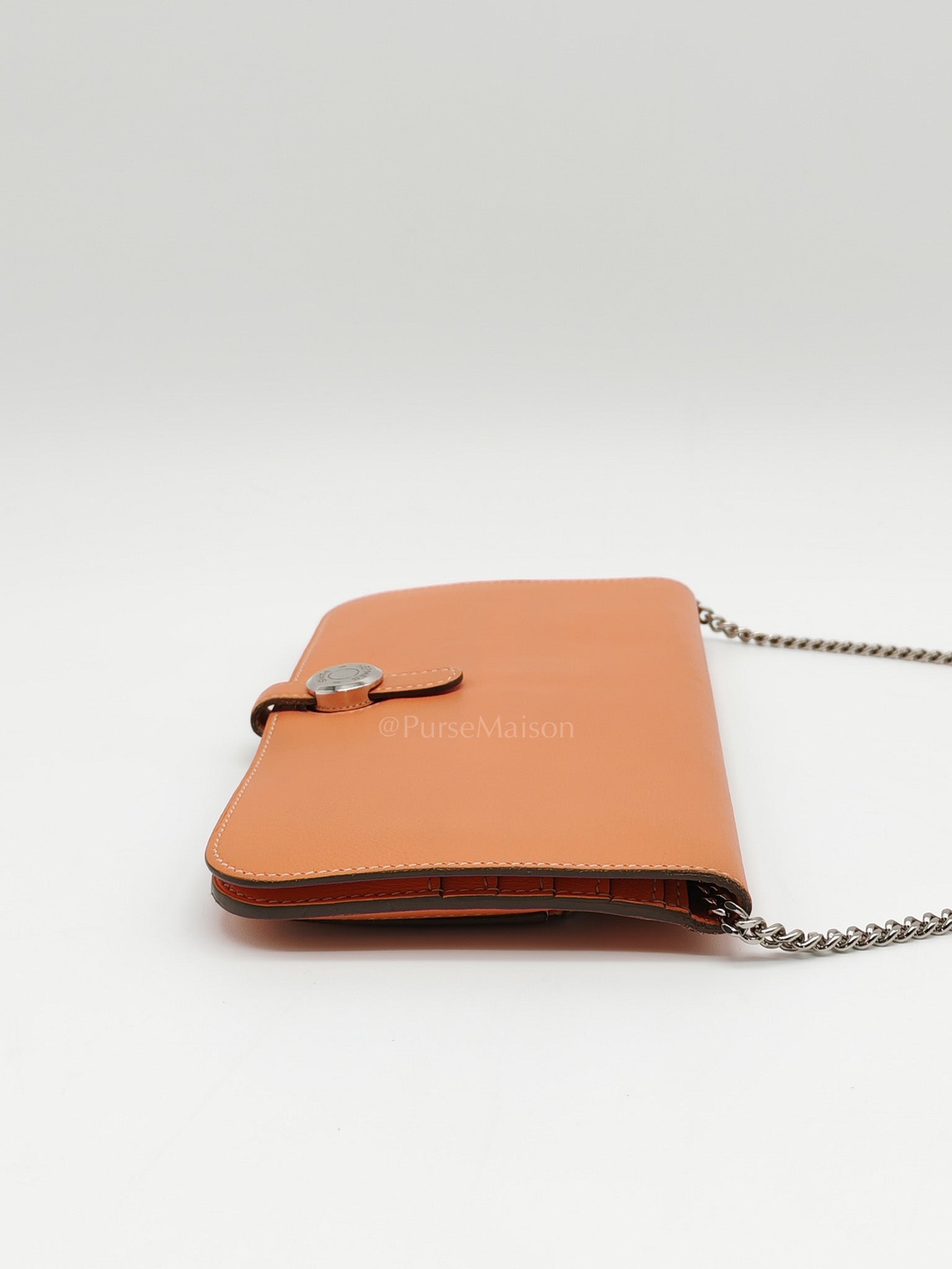 Dogon Duo Wallet in Classic Orange Evercalf Leather & Palladium Hardware Stamp Sqaure Q (2013)