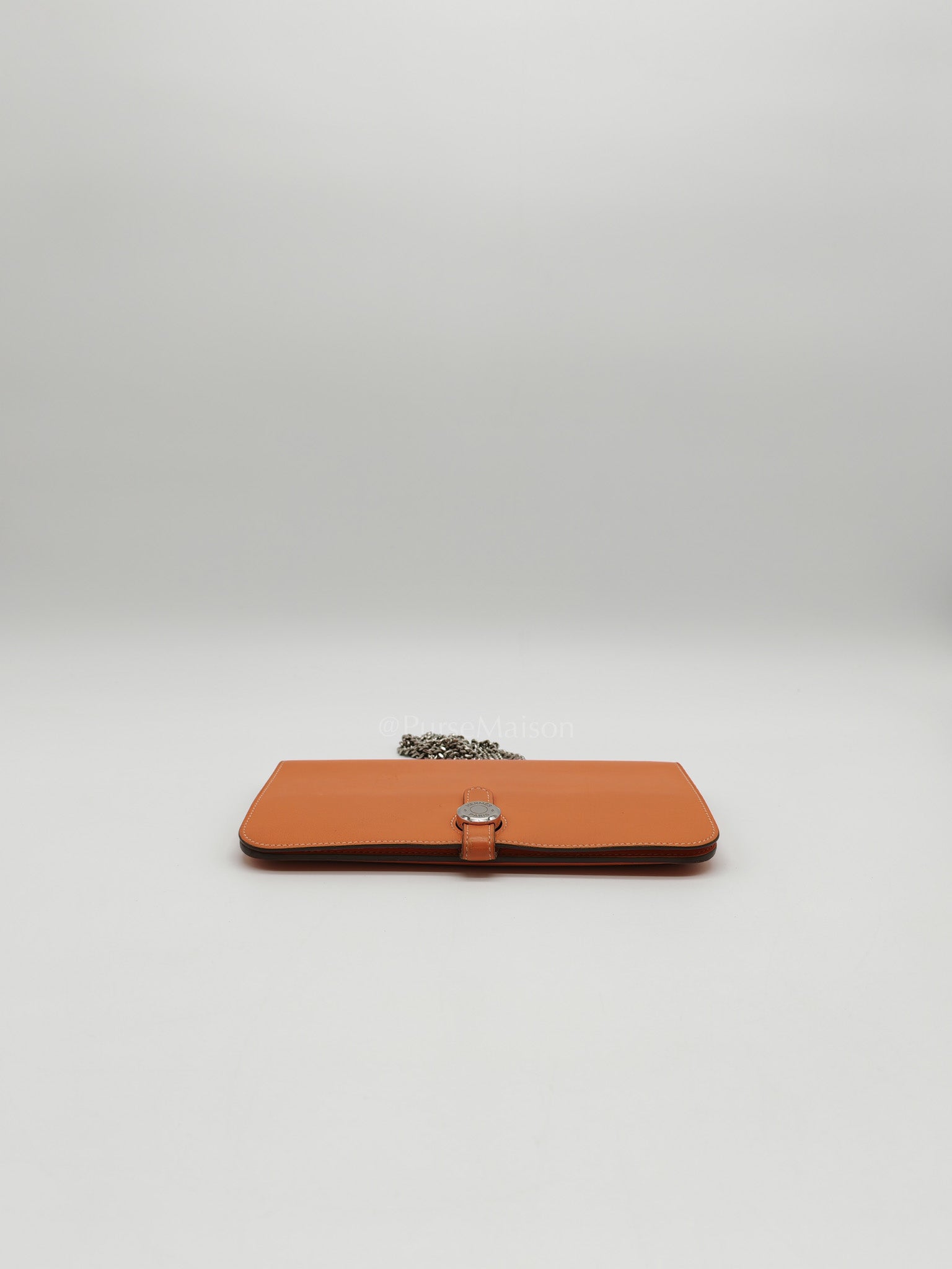 Dogon Duo Wallet in Classic Orange Evercalf Leather & Palladium Hardware Stamp Sqaure Q (2013)